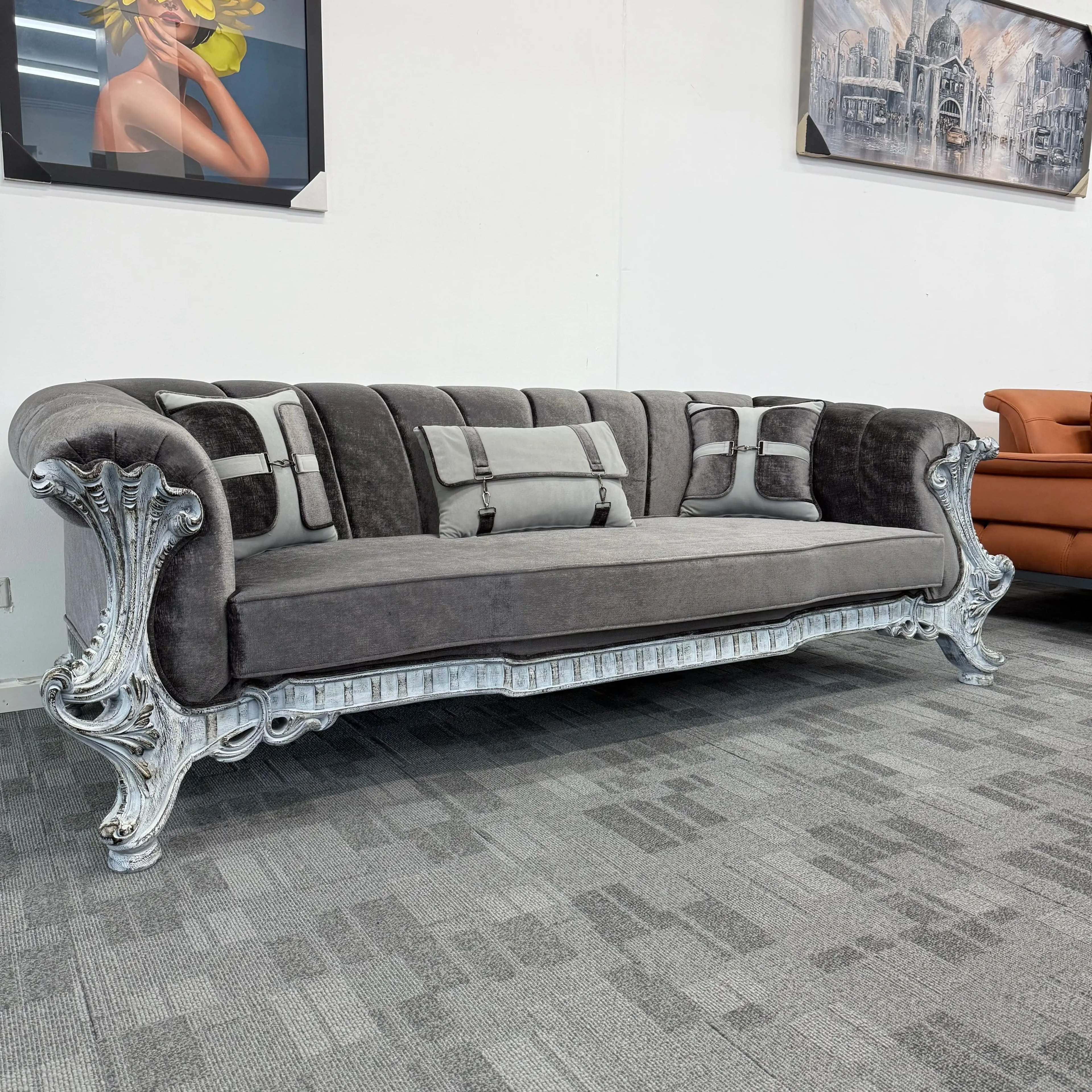 Classico- Hand Carved Vintage-Style Sofa Set