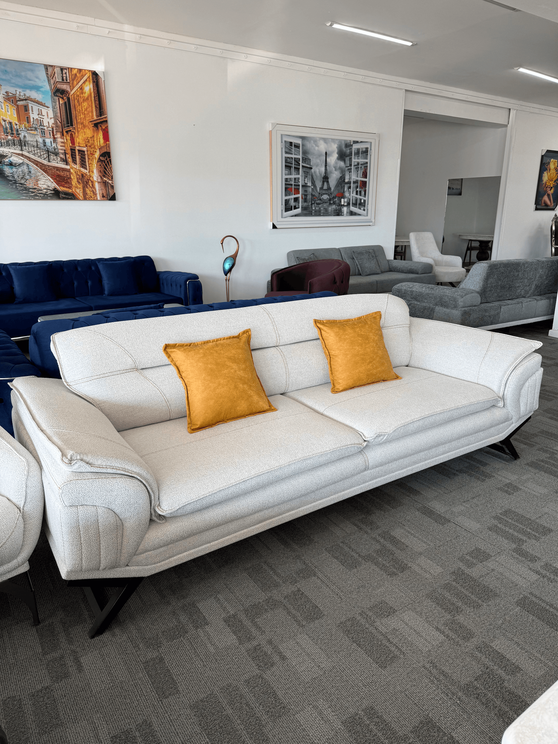 MILANO- 3-Seater Linen Sofa Bed