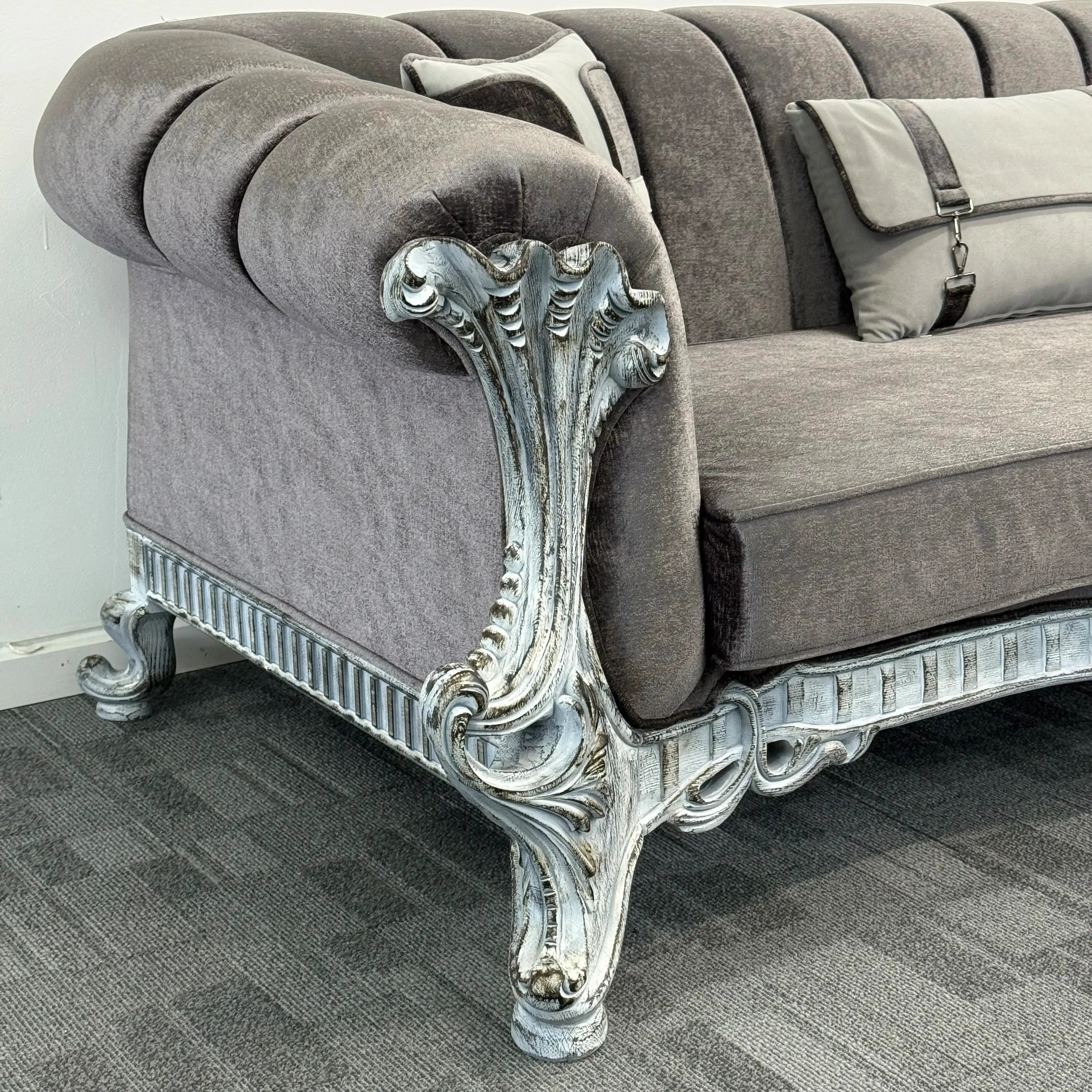 Classico- Hand Carved Vintage-Style Sofa Set