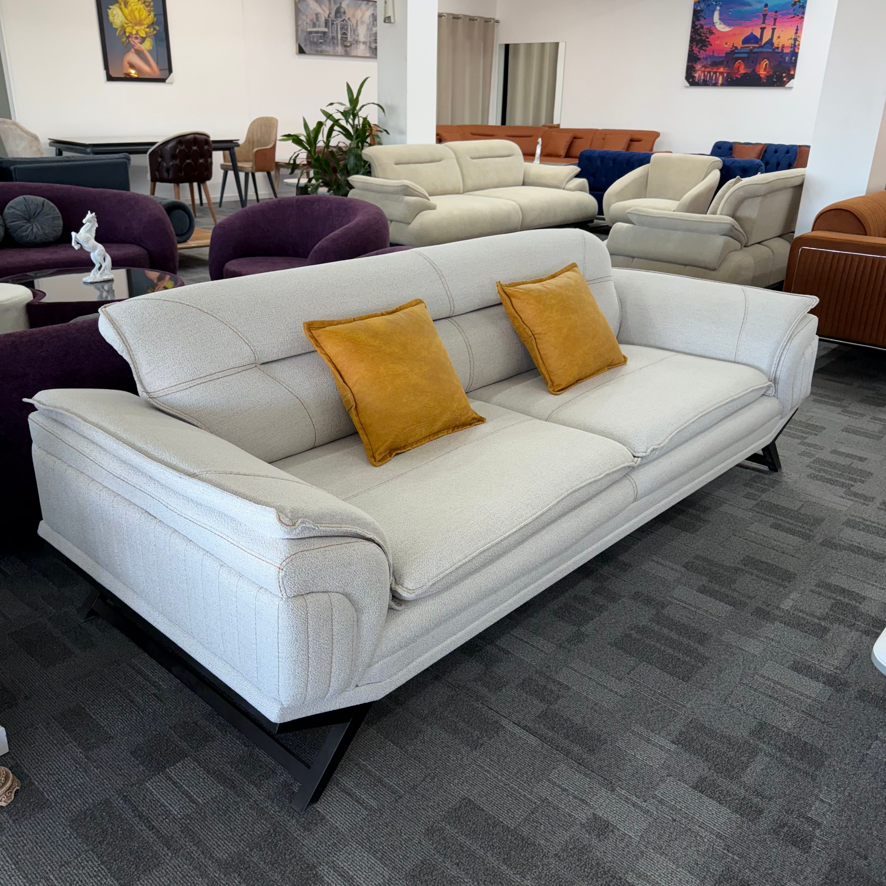 MILANO- 3-Seater Linen Sofa Bed