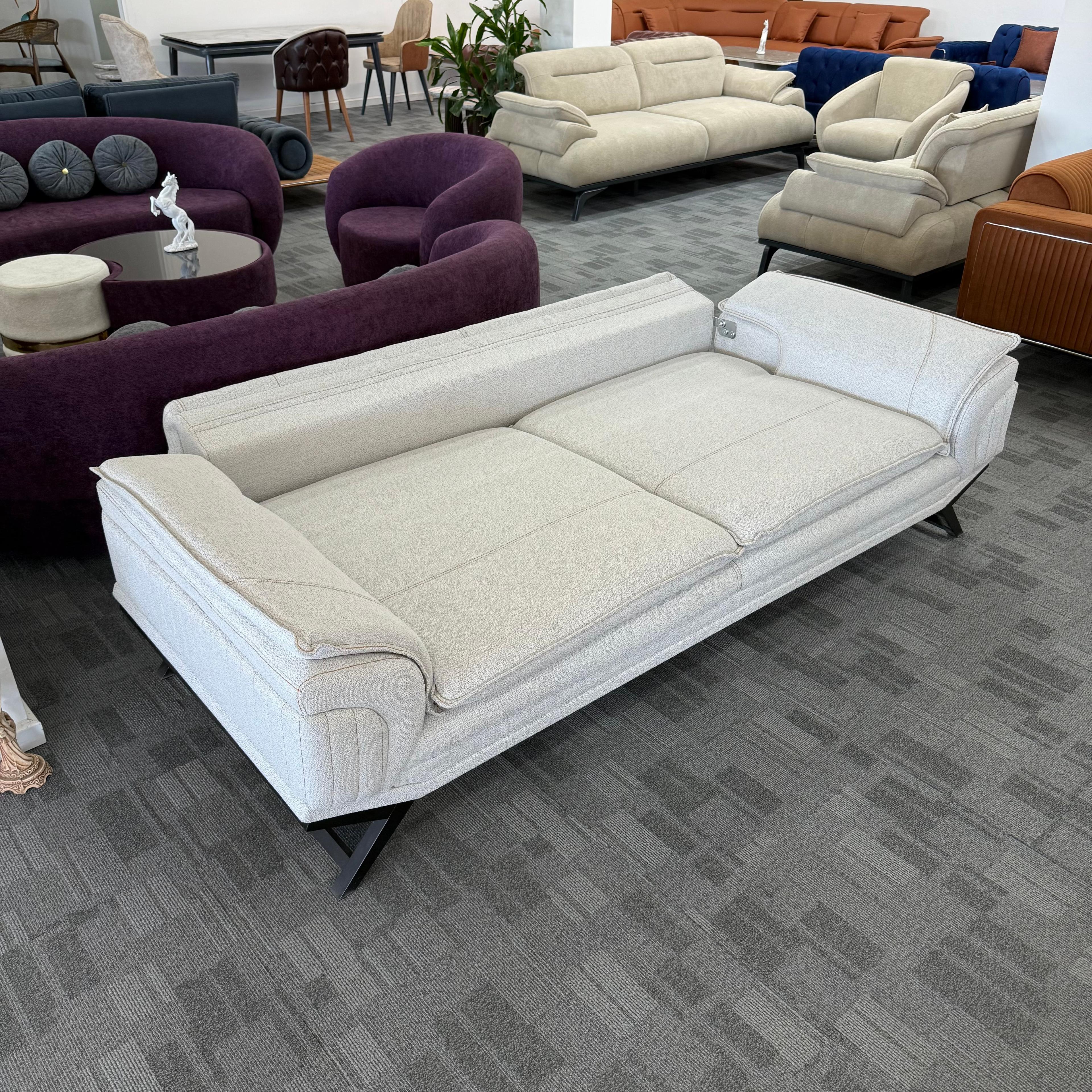 MILANO- 3-Seater Linen Sofa Bed
