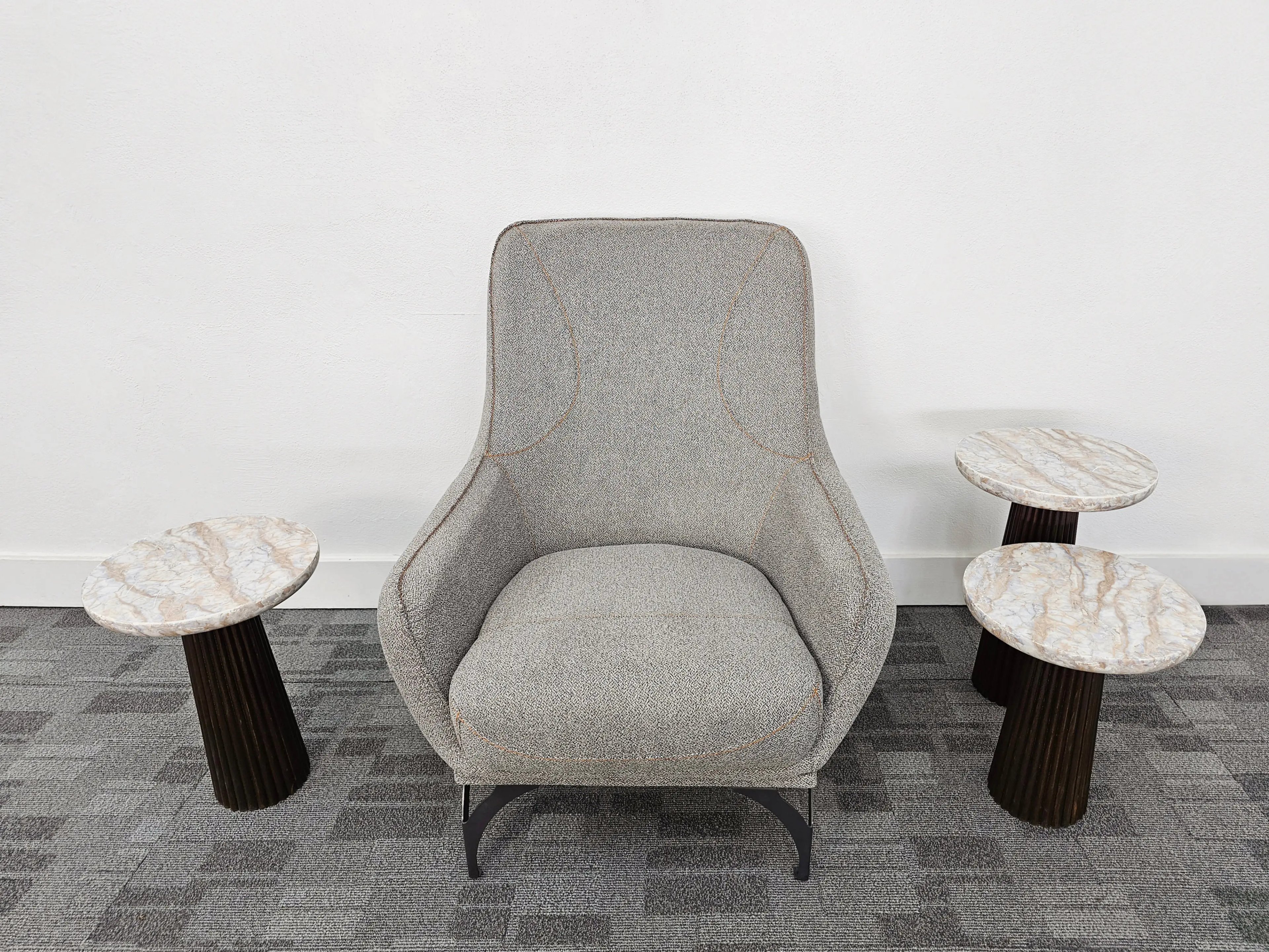 Milano- Grey Linen Armchair