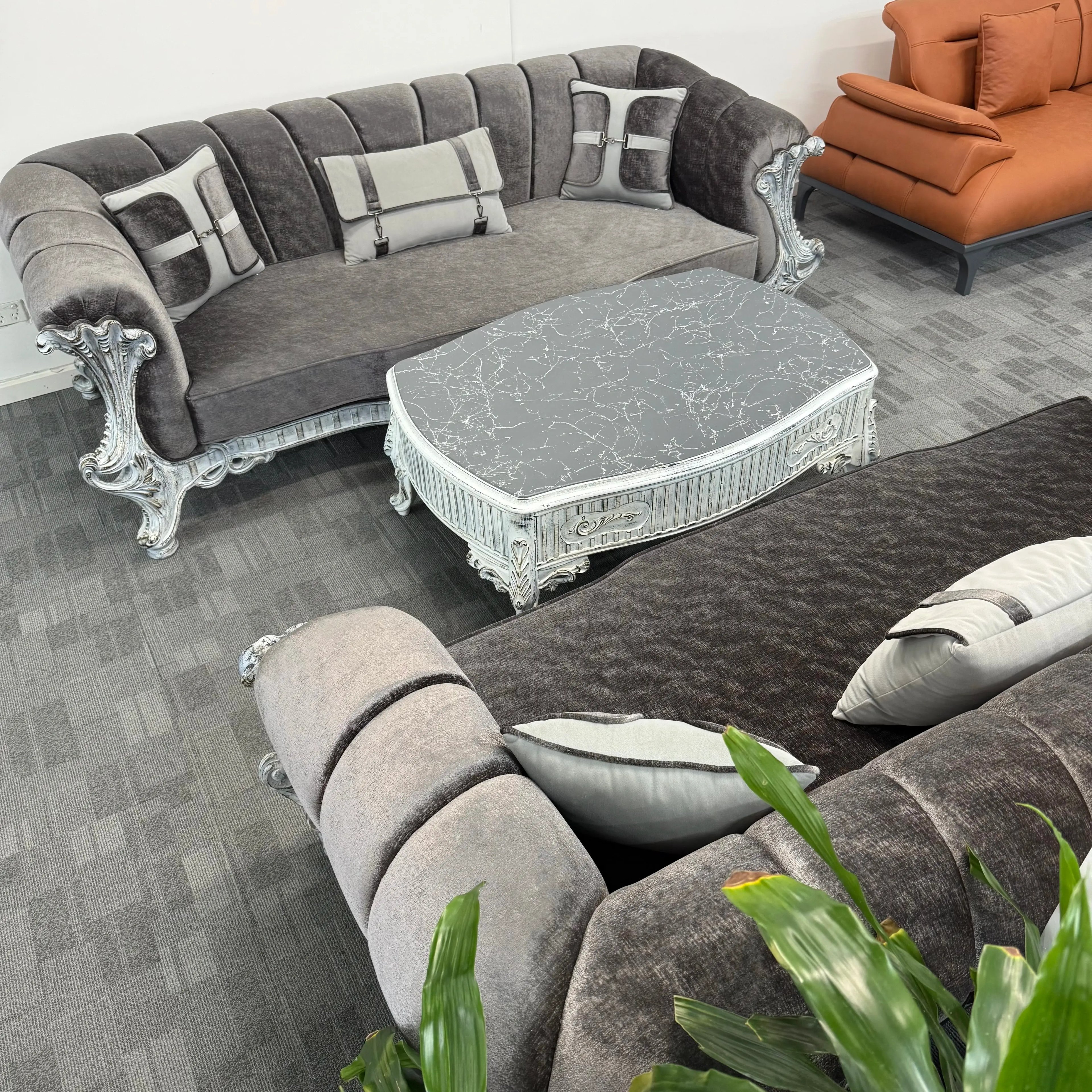 Classico- Hand Carved Vintage-Style Sofa Set
