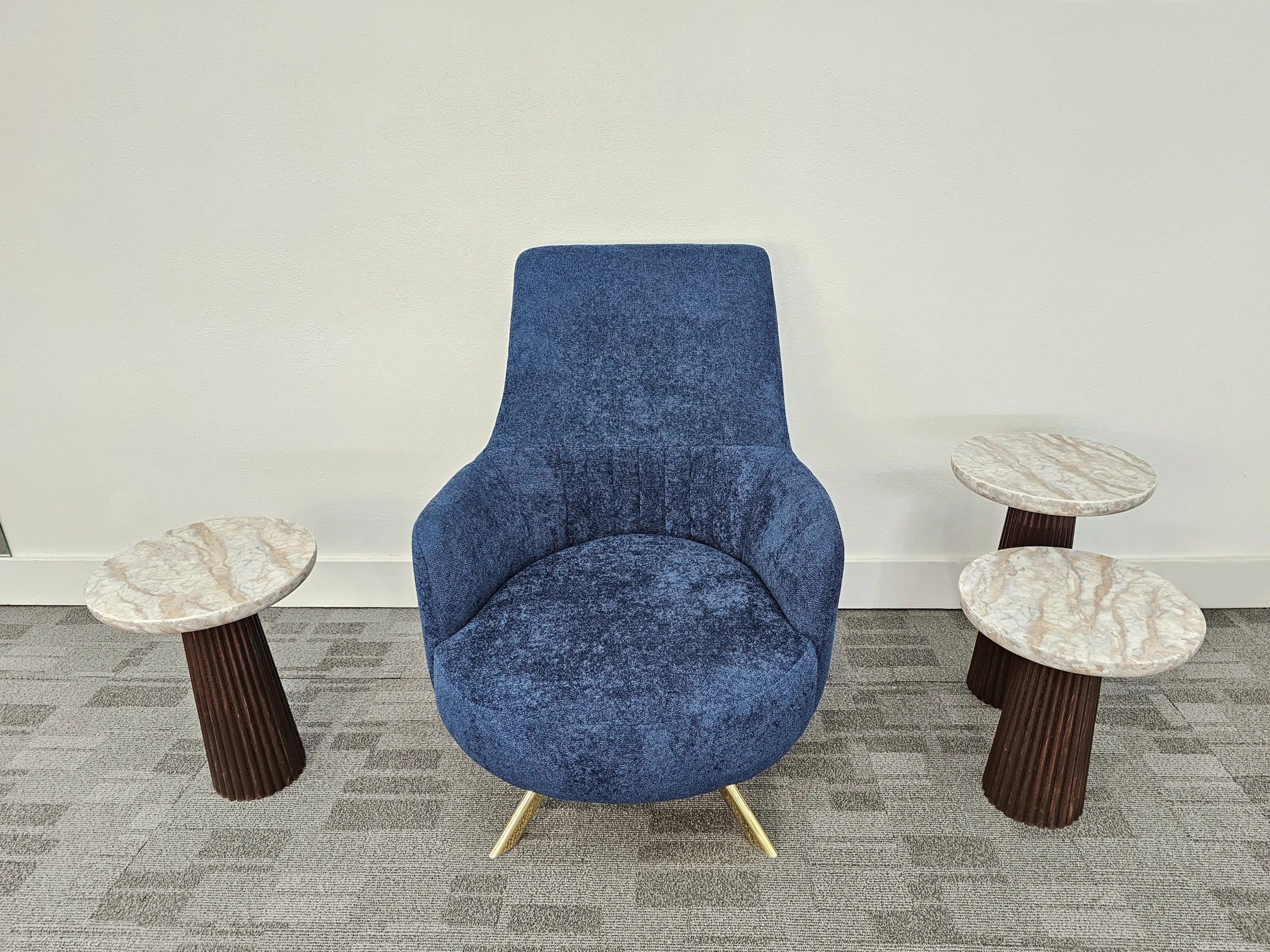 Paris- Blue Linen Armchair
