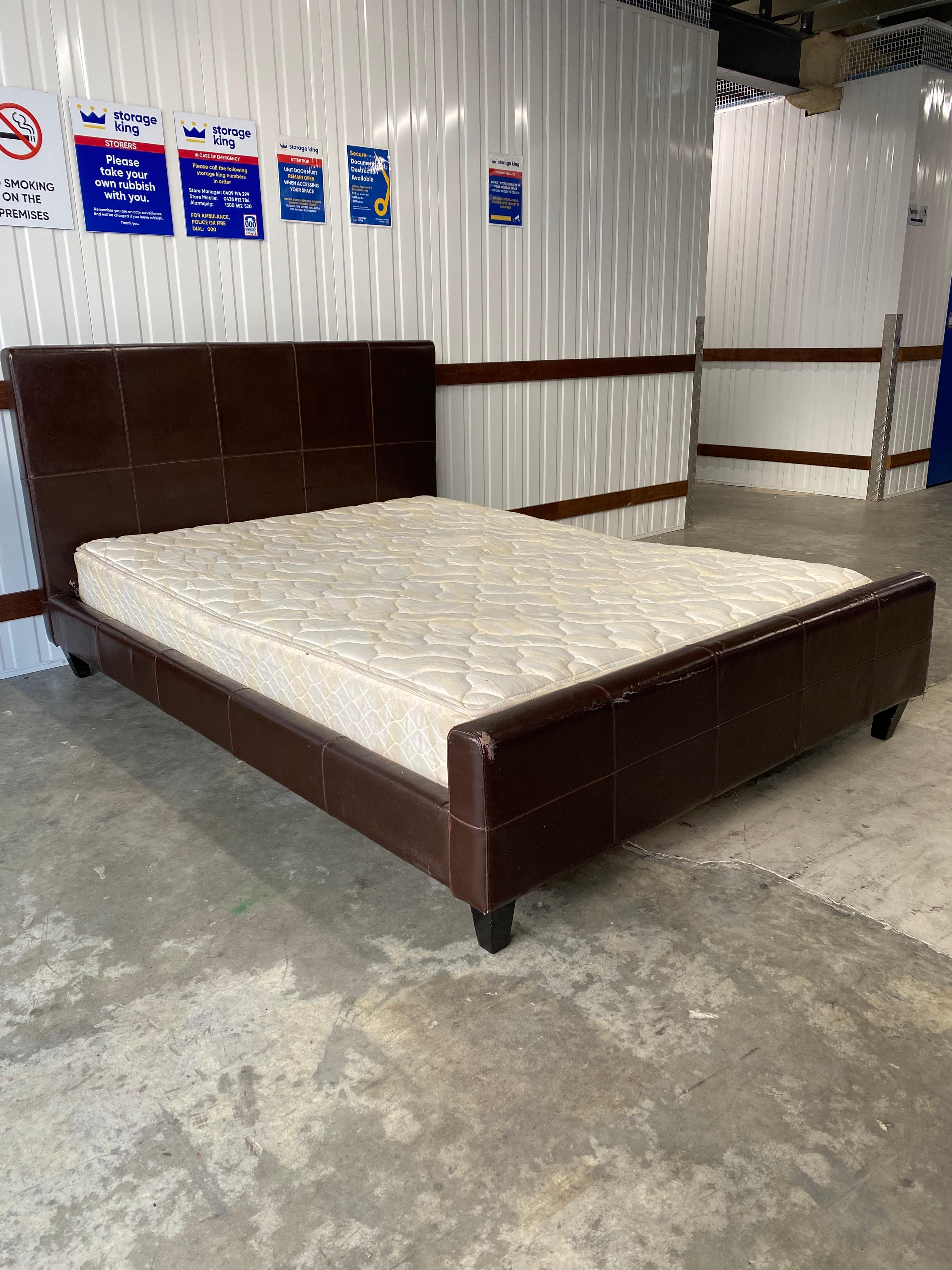 Queen PU Leather Bed Frame and Mattress