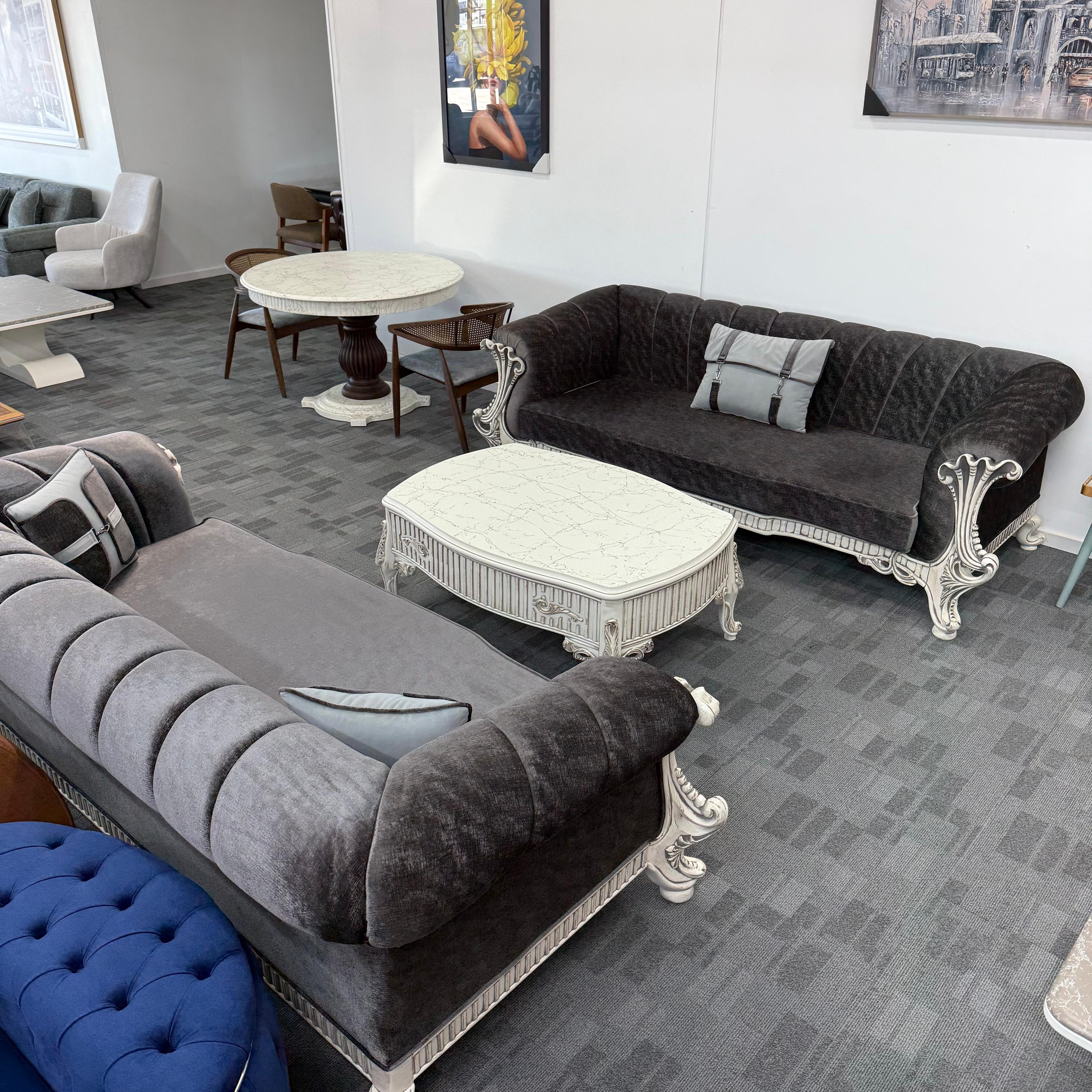 Classico- Hand Carved Vintage-Style Sofa Set
