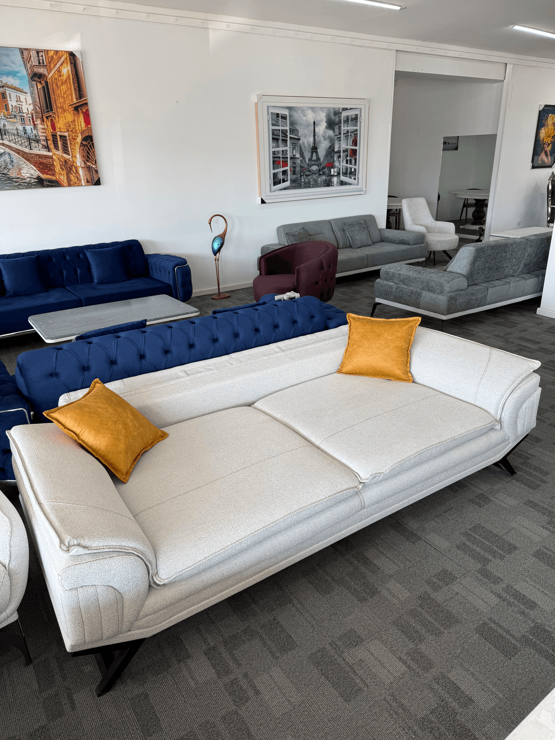 MILANO- 3-Seater Linen Sofa Bed