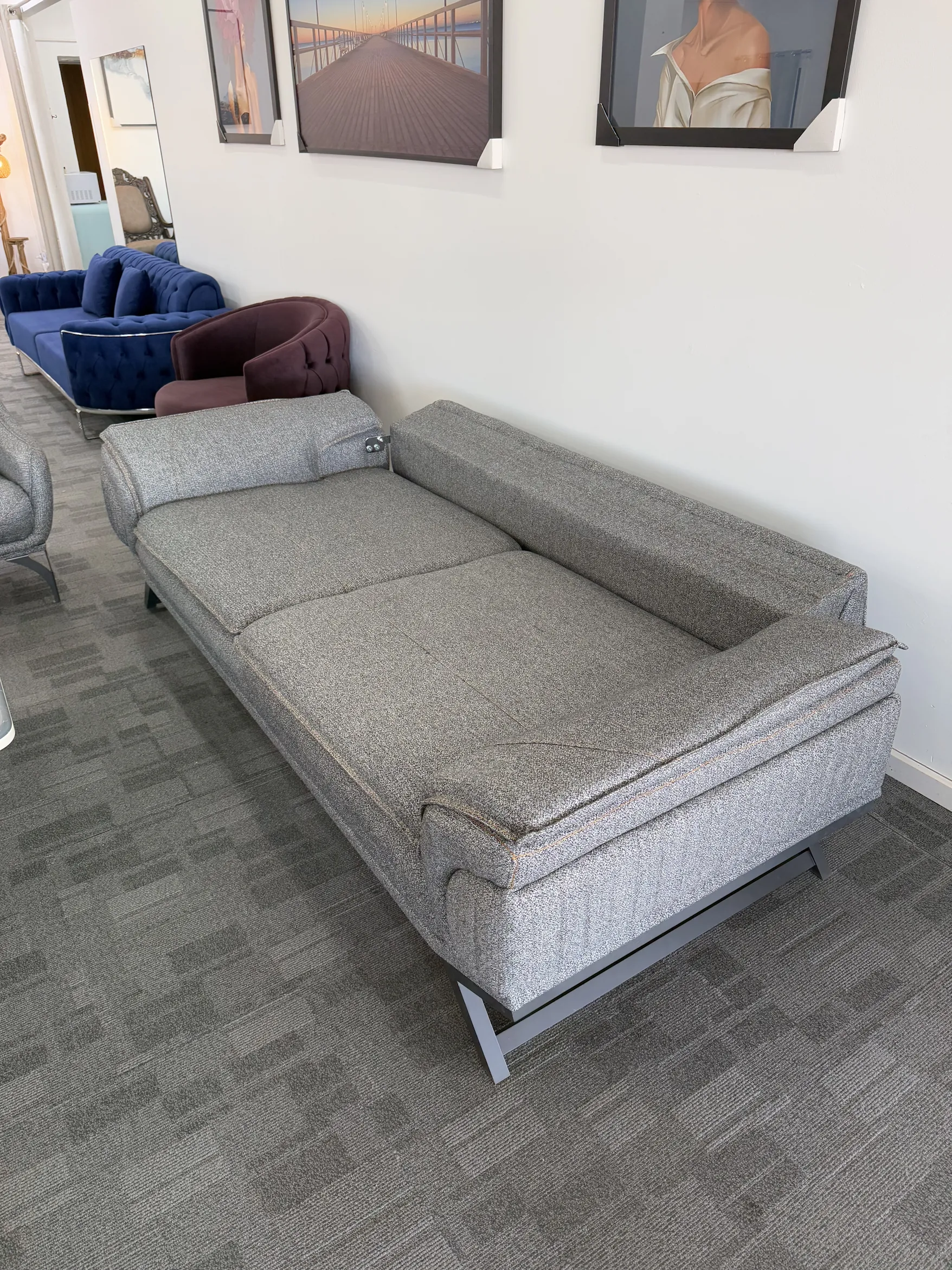 MILANO- 3-Seater Linen Sofa Bed