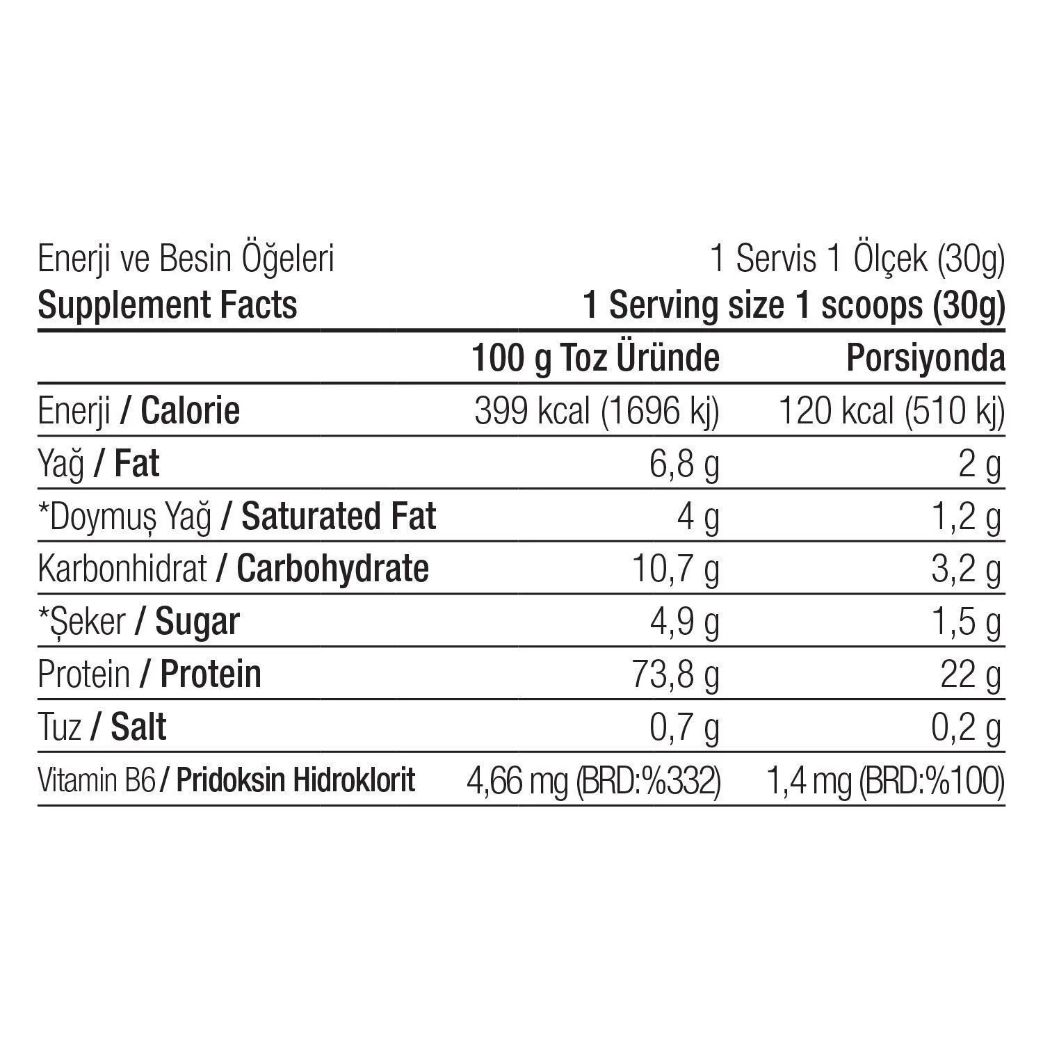 Whey Protein Tozu 540 gr 18 Servis Vişne&Çikolata Aromalı