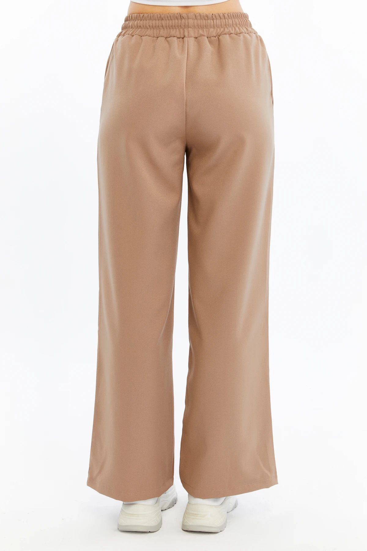 Kadın Beli Lastikli Cepli Palazzo Pantolon