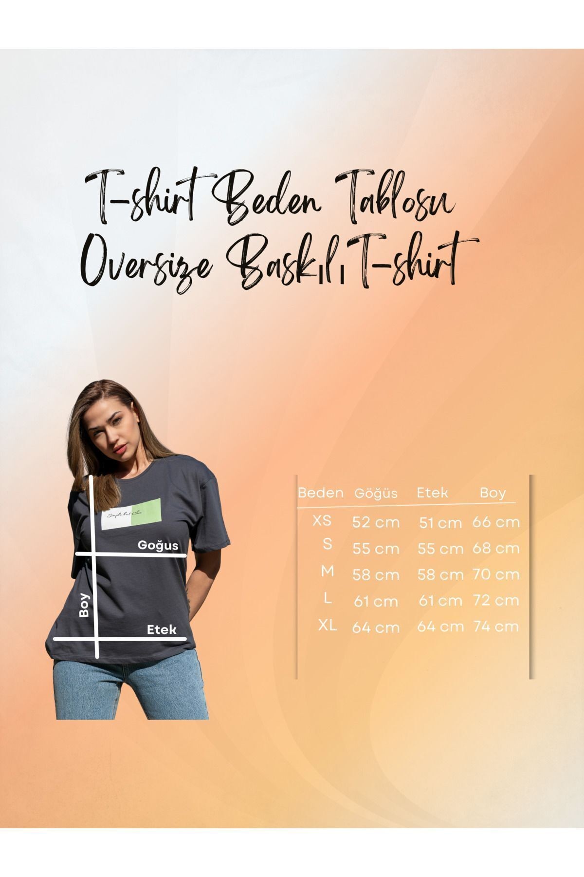 Kadın Oversize Fit Bisiklet Yaka Baskılı Kısa Kollu T-shirt