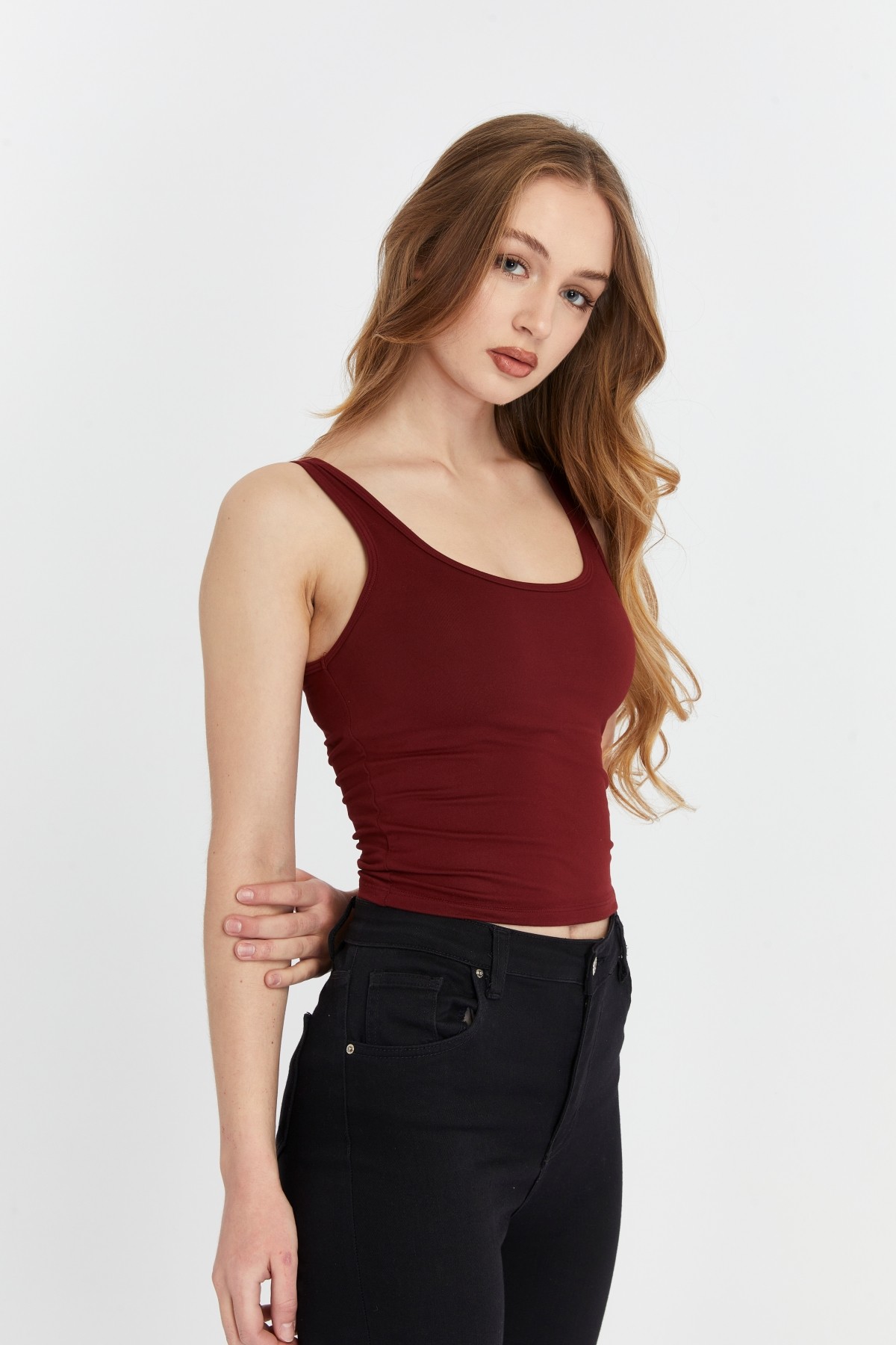 Kadın Geniş Askılı Likralı Body 3 lü Set - Beyaz