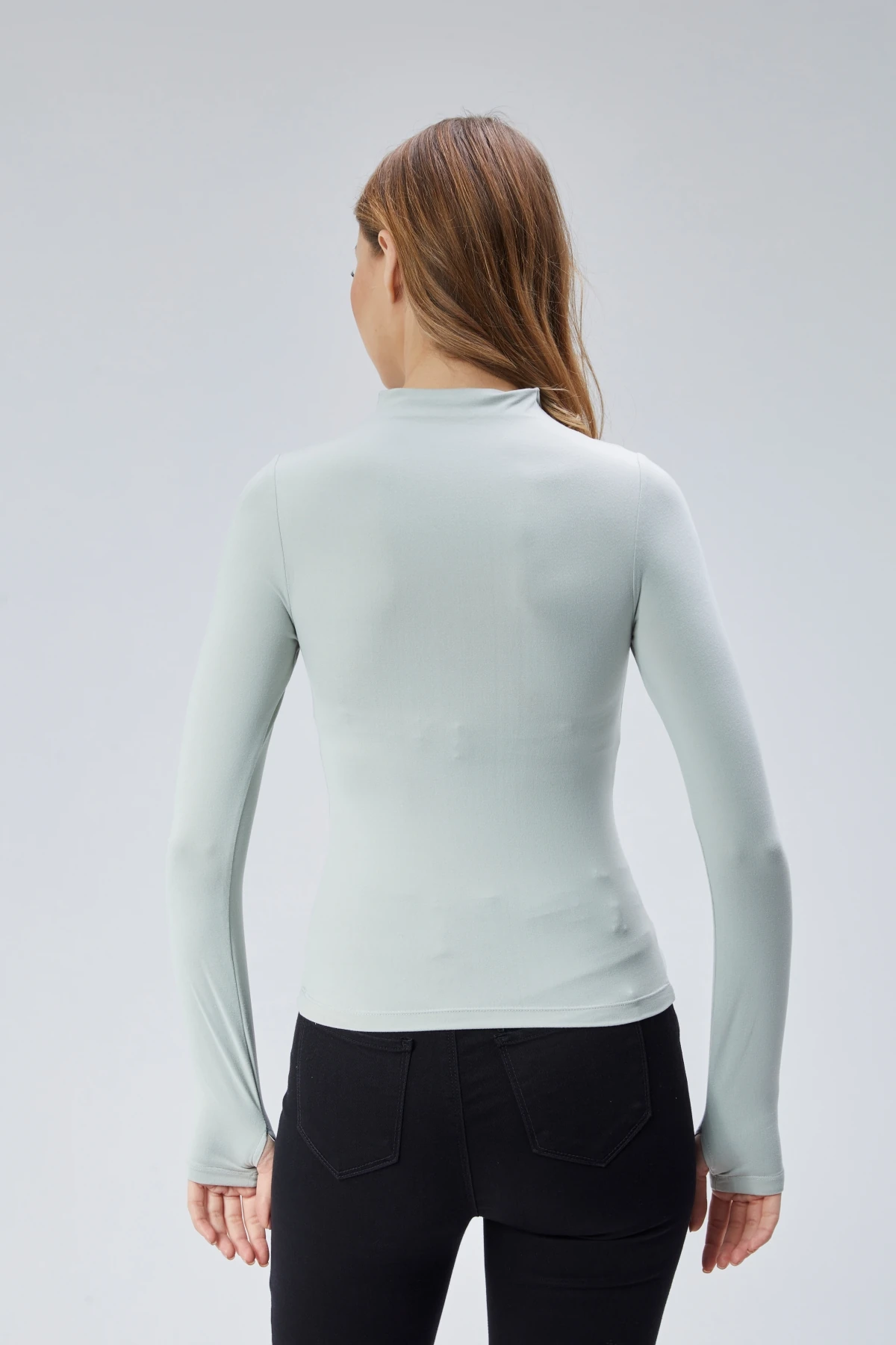 Fermuarlı Bluz Uzun Kollu T-shirt