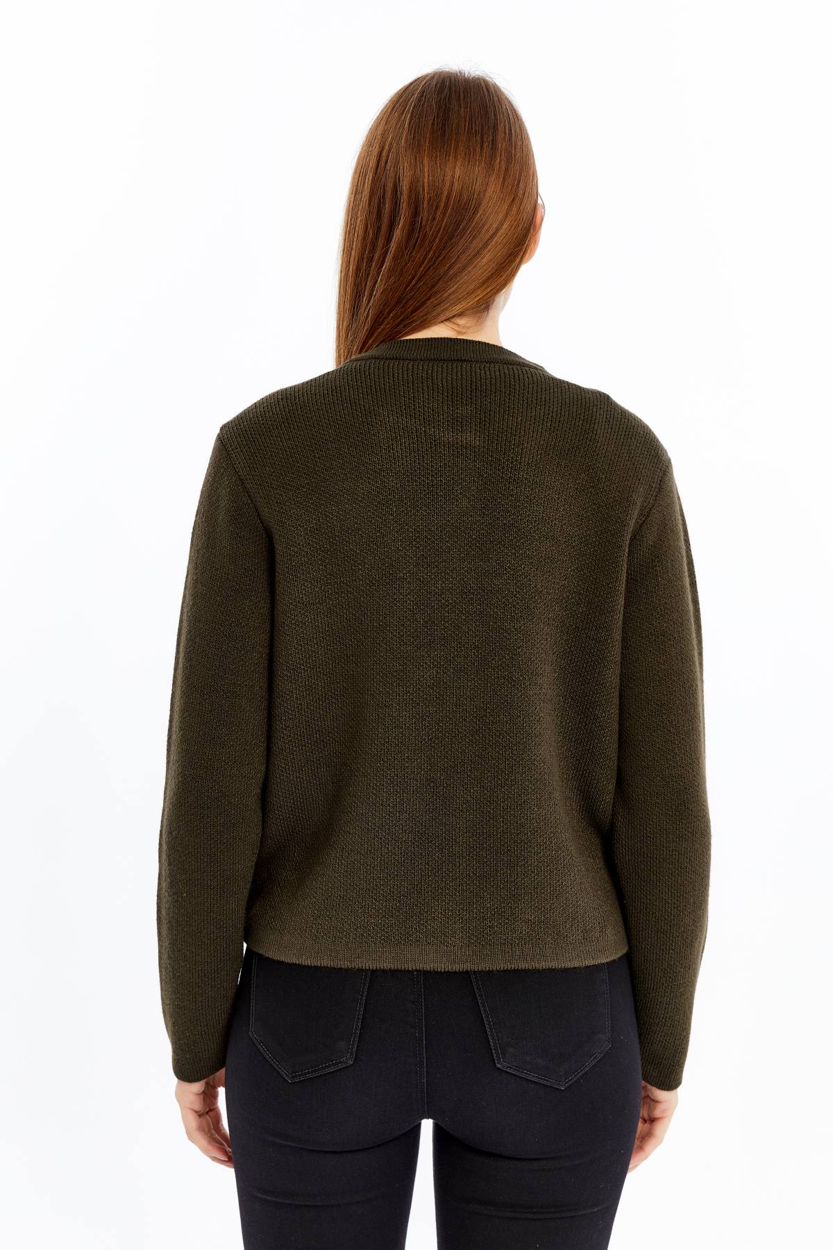 Kadın Düğmeli Triko Hırka