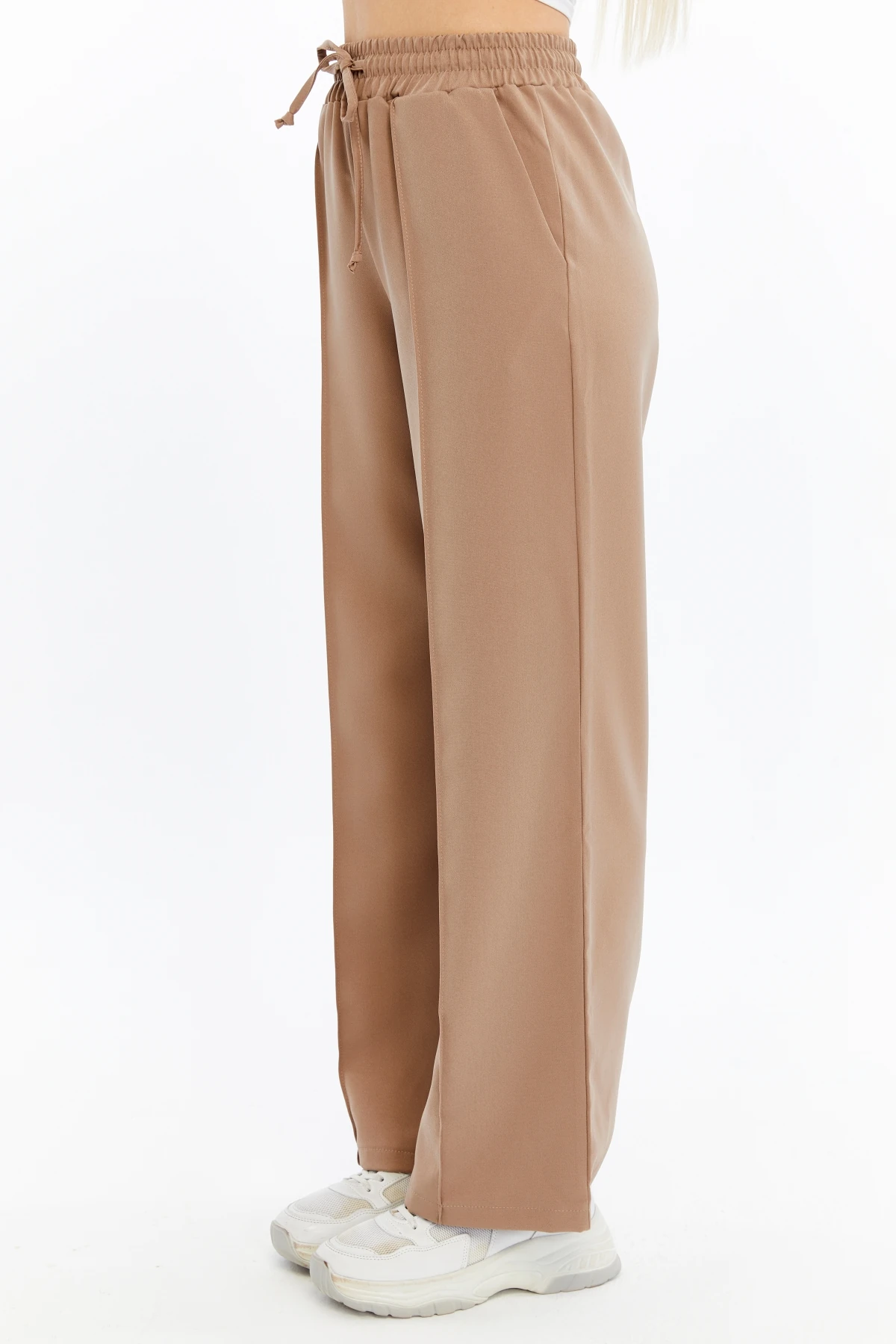 Kadın Beli Lastikli Cepli Palazzo Pantolon