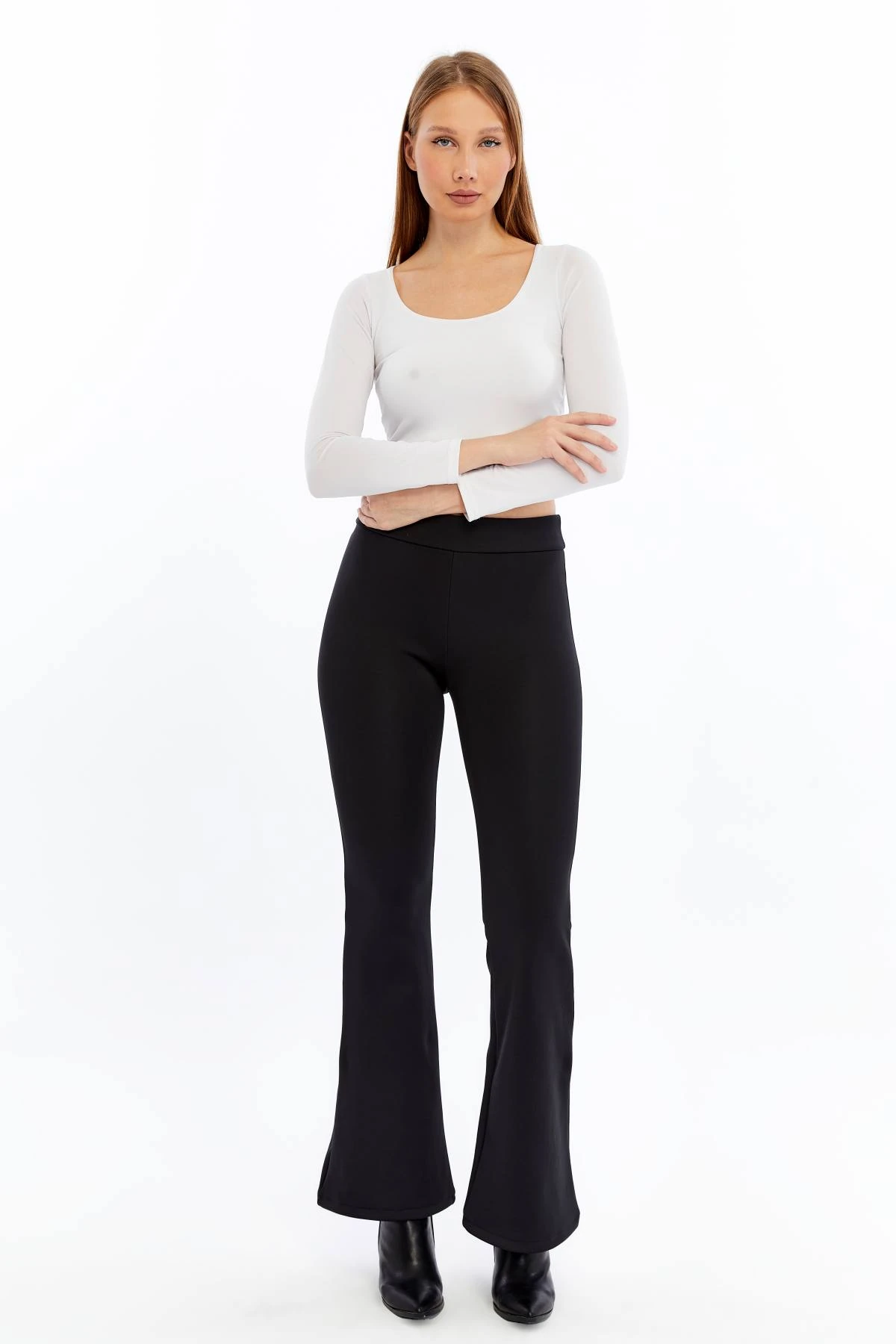 Kadın Yüksek Bel İspanyol Paça Tayt - Pantolon