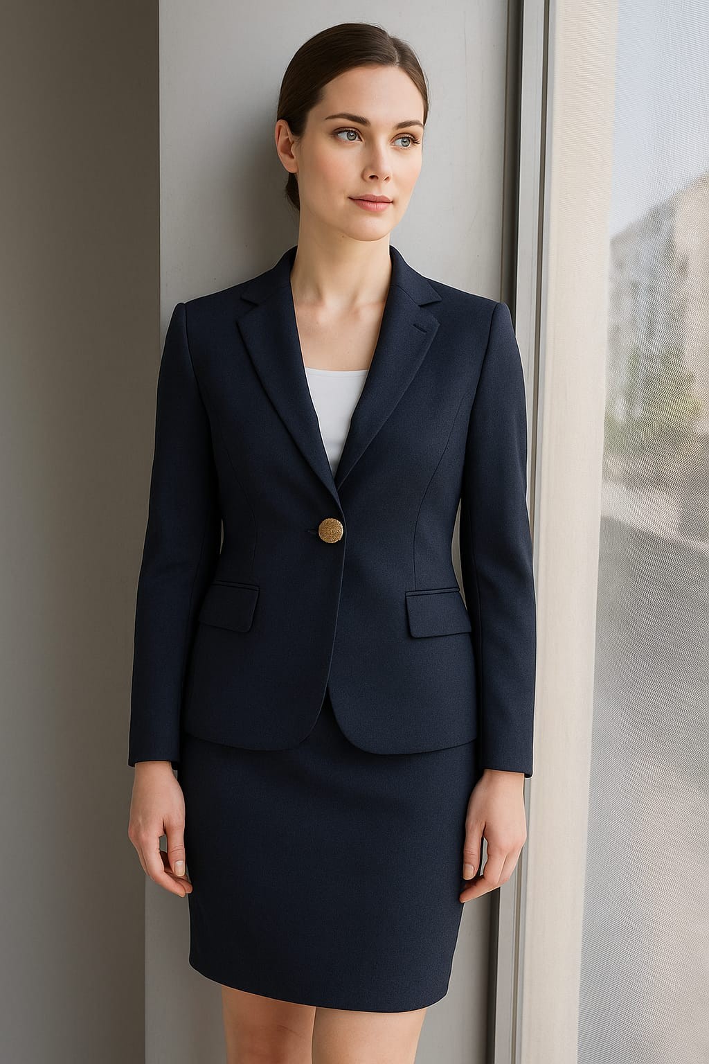 Kadın Kot Blazer Çeket Mini Etek Takım
