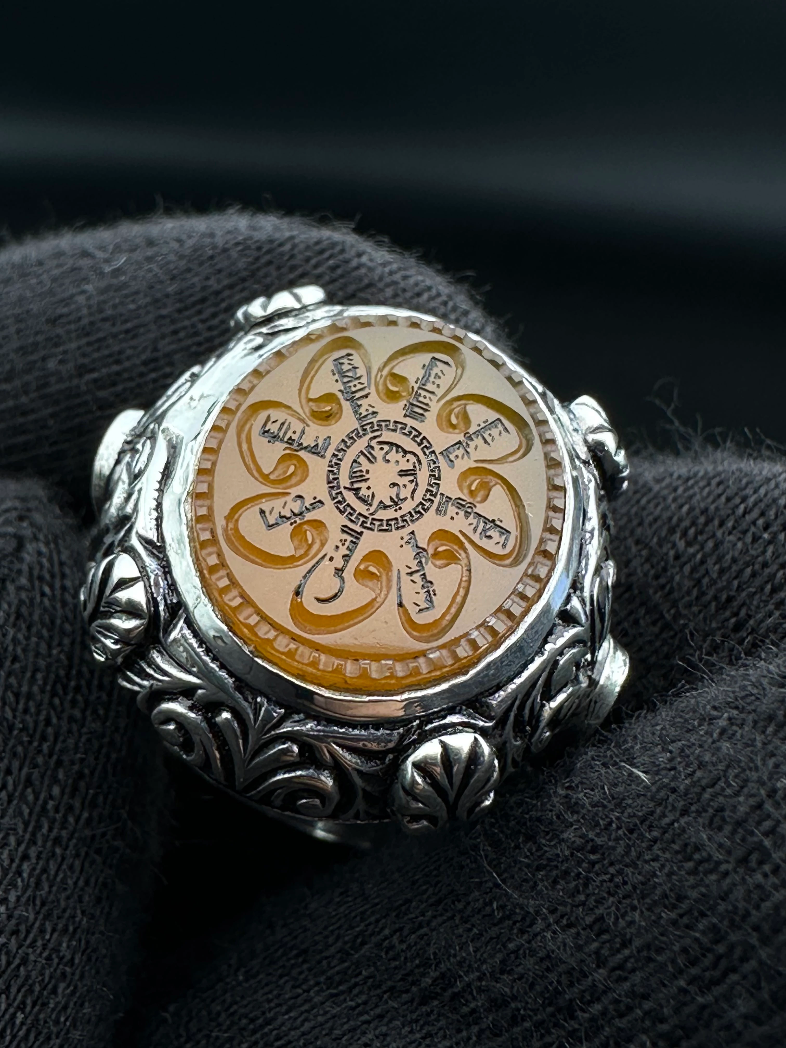 Şems Suresi – El Yapımı Yemen Akik Erkek Yüzüğü