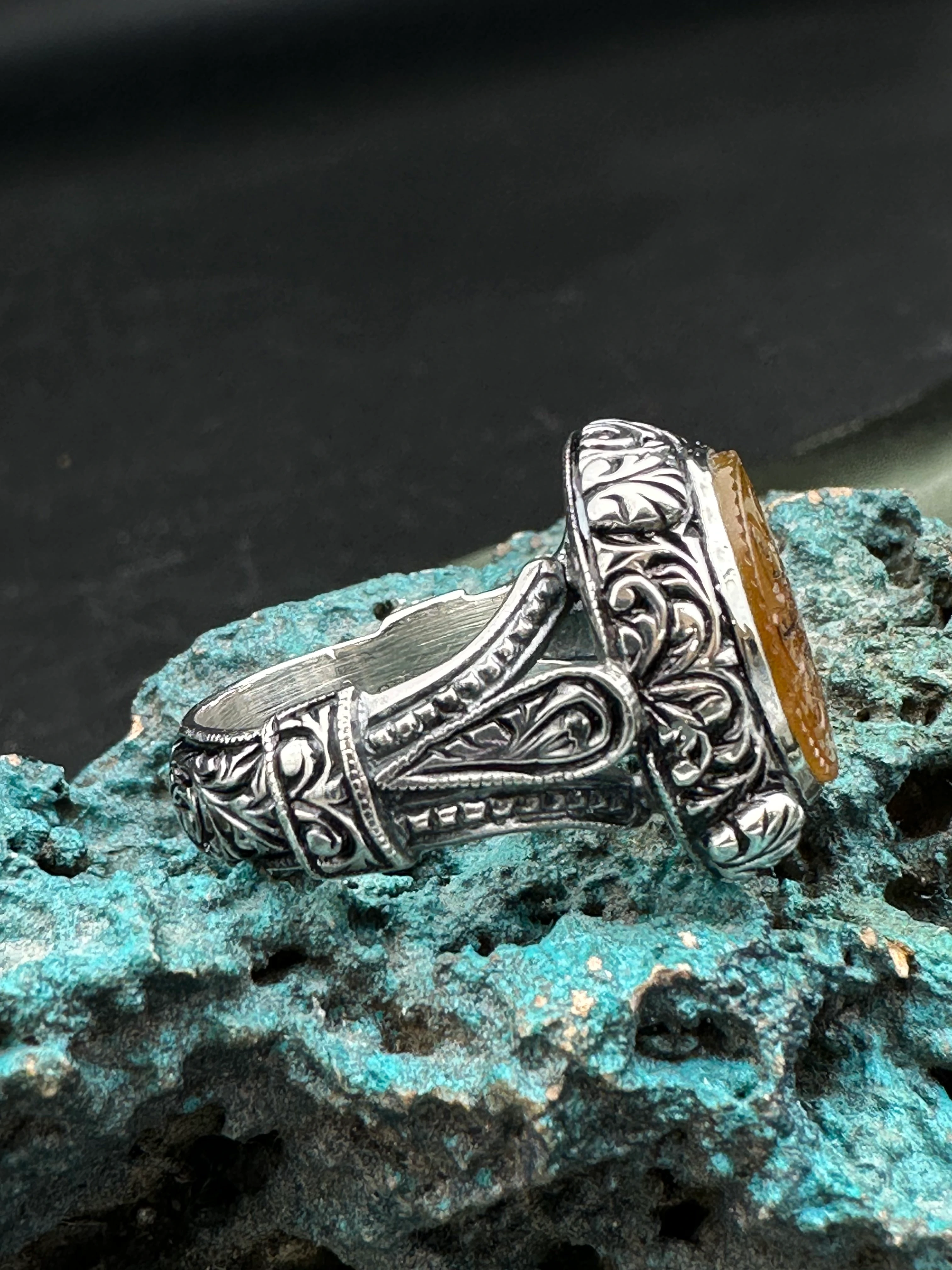 Şems Suresi – El Yapımı Yemen Akik Erkek Yüzüğü