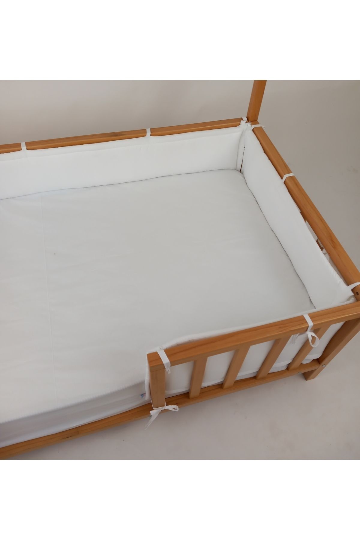 90x190 Cm Montessori Yataklar Için Yan Koruma Seti Beyaz