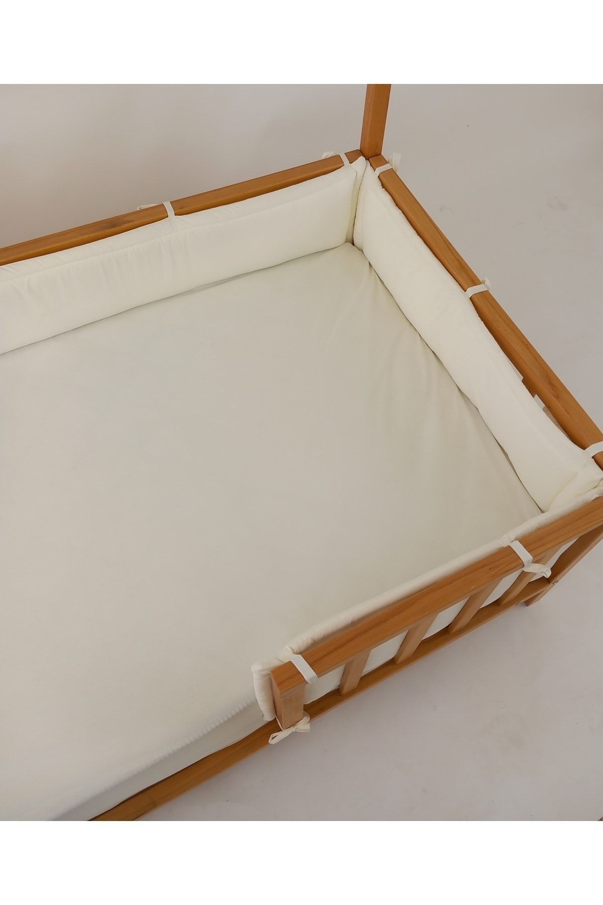 120x200 Cm Montessori Yataklar Için Yan Koruma Seti Ekru