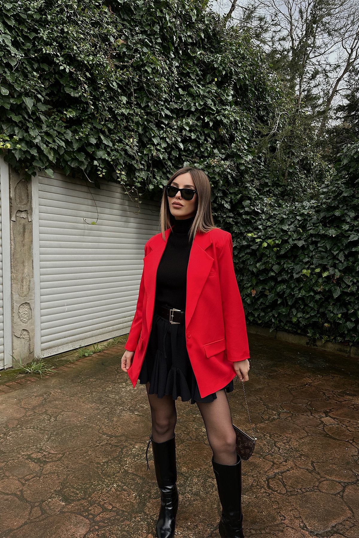 Selina Kruvaze Yaka Önü Düğmeli Ceket TNS-1111