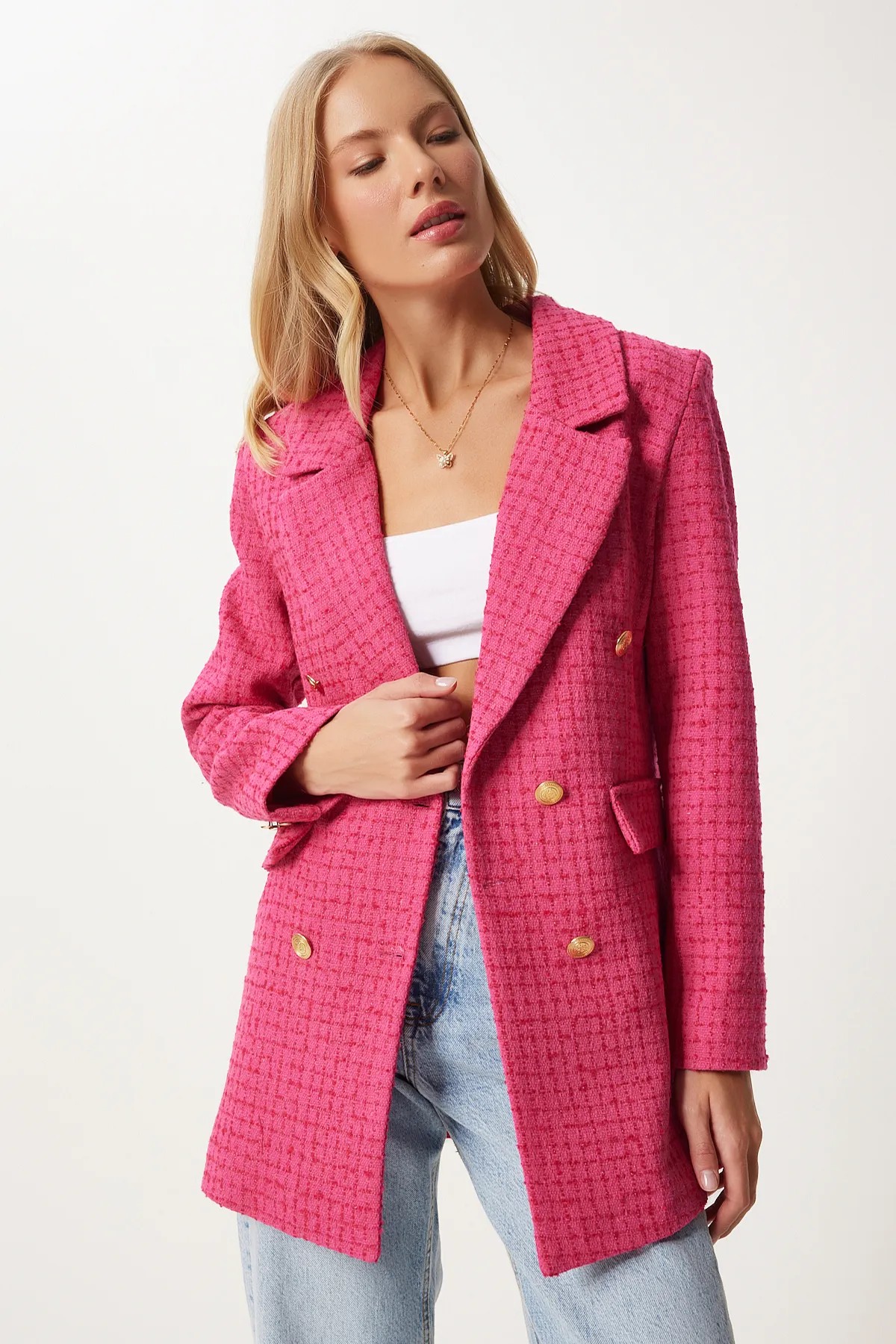Zeri Düğme Detay Blazer Ceket TNS-4252
