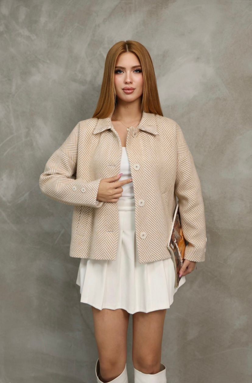 Dalida Balıksırtı Kaşe Ceket TNS-4429