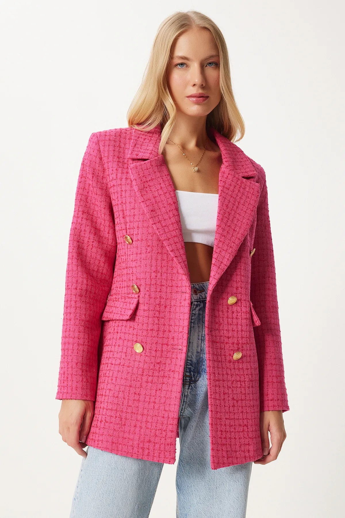 Zeri Düğme Detay Blazer Ceket TNS-4252