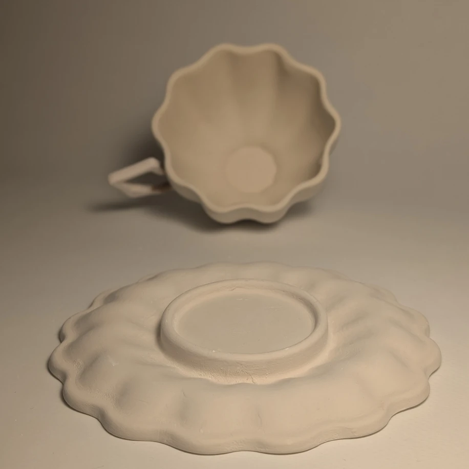 LSET-003 İNGİLİZ FİNCANI KUPA, TABAK VE KULP ALÇI KALIP SETİ