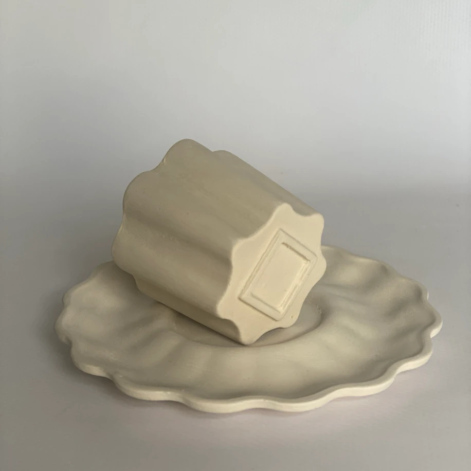 LSET-004 — DALGALI TÜRK KAHVESİ FİNCANI ALÇI KALIP SETİ