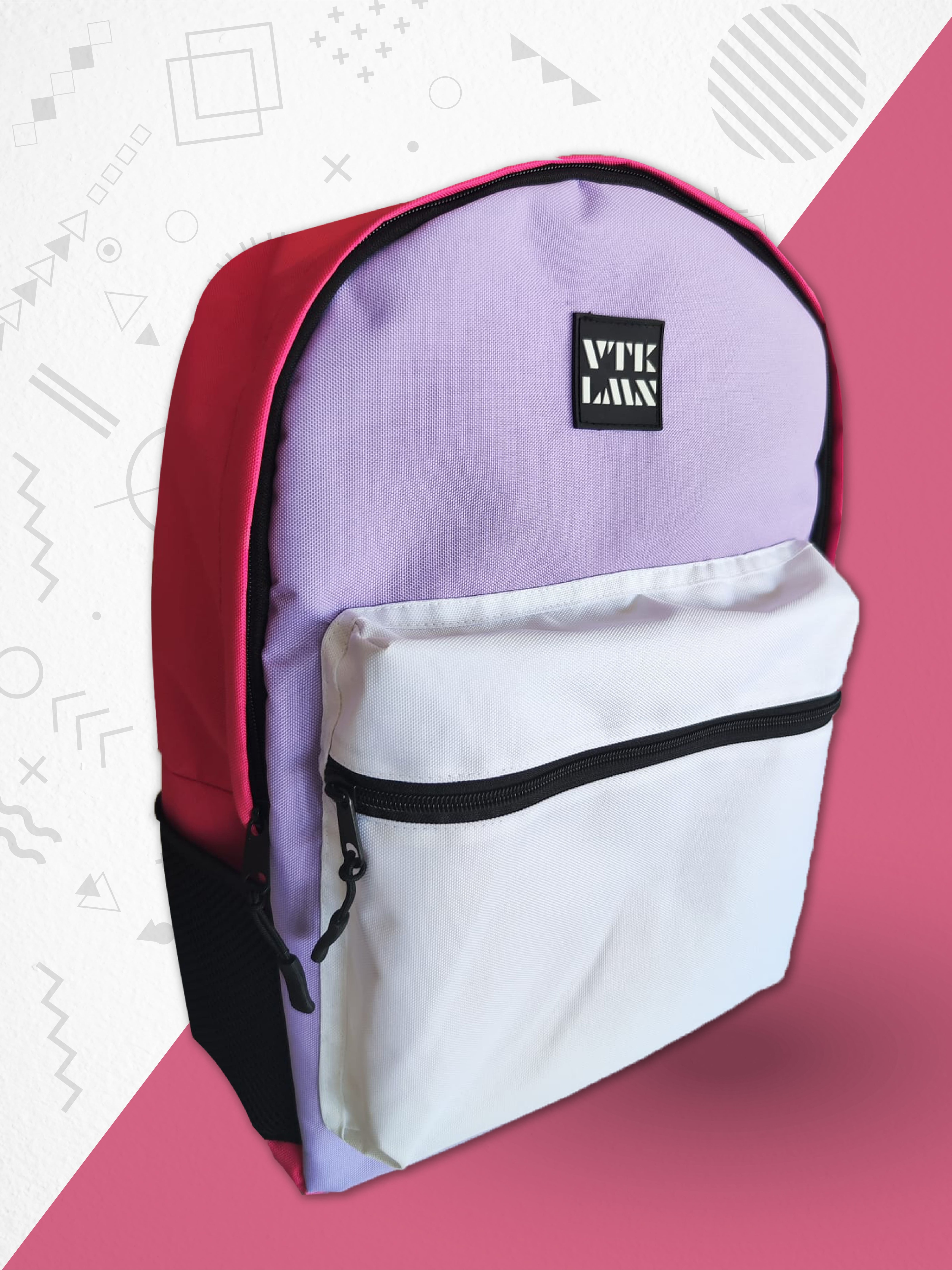 Backpack - White Lilac Pink