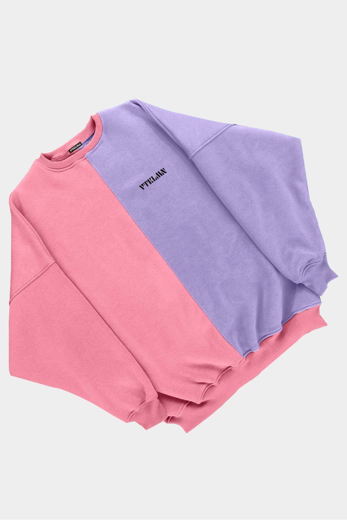 Kadın Erkek Renkli Sweatshirt - PEMBE-LİLA
