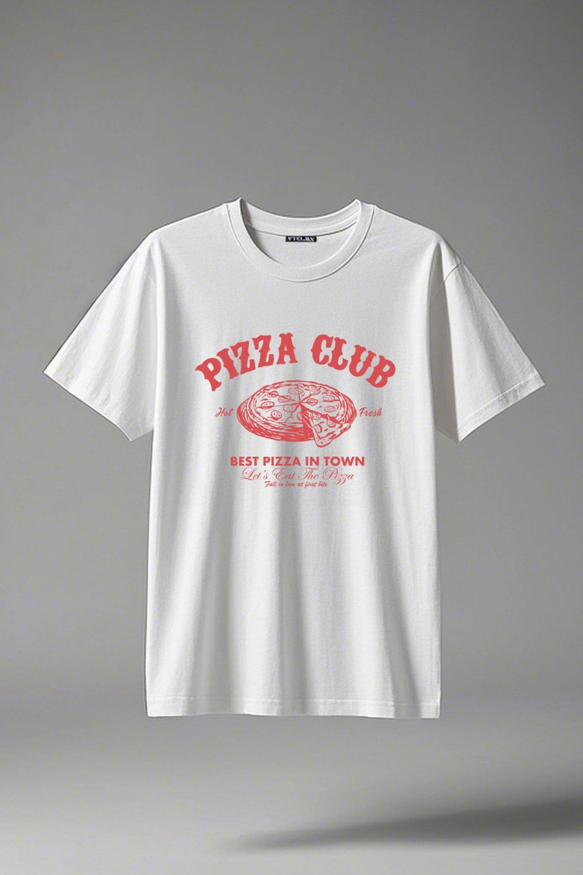 Unisex %100 Organik Pamuk Oversize Yuvarlak Yaka Baskılı T-shirt - Beyaz