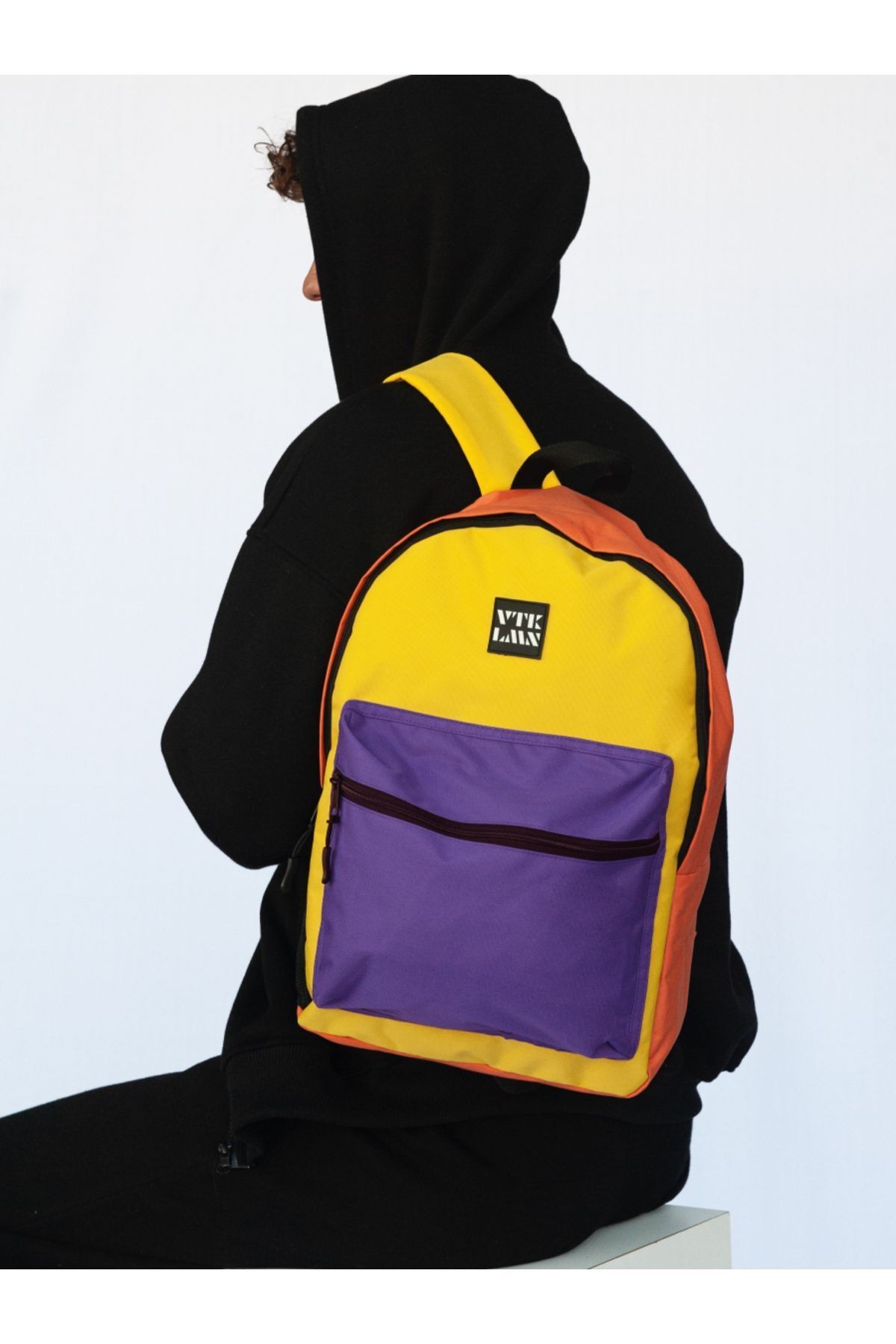 Unisex Okul ve Sırt Çantası - Mor-Sarı-Turuncu