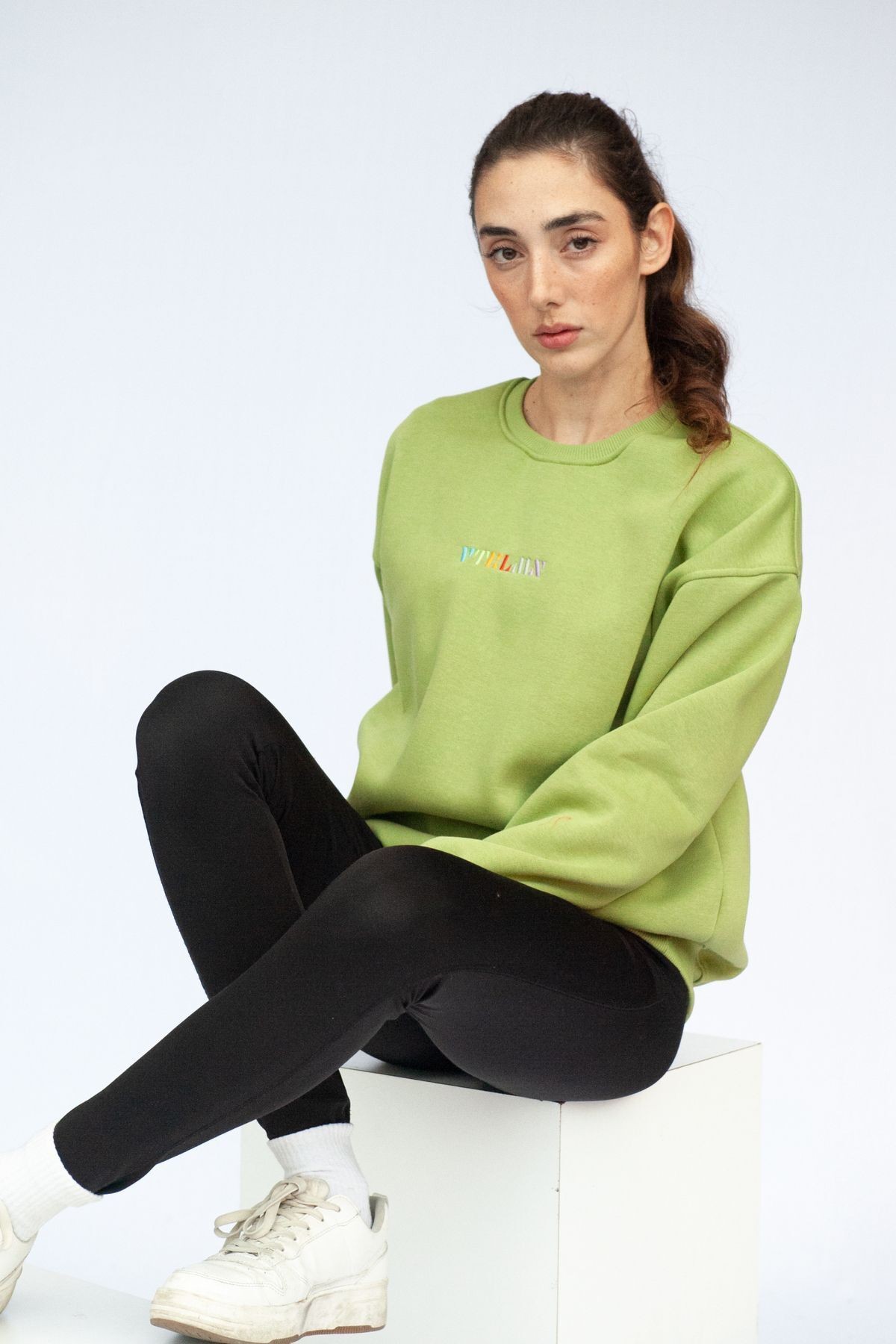 Unisex Oversize Sweatshirt - Açık Yeşil