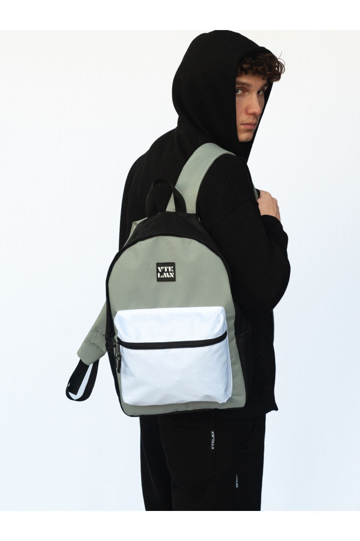 Unisex Okul ve Sırt Çantası - Beyaz-Gri-Siyah