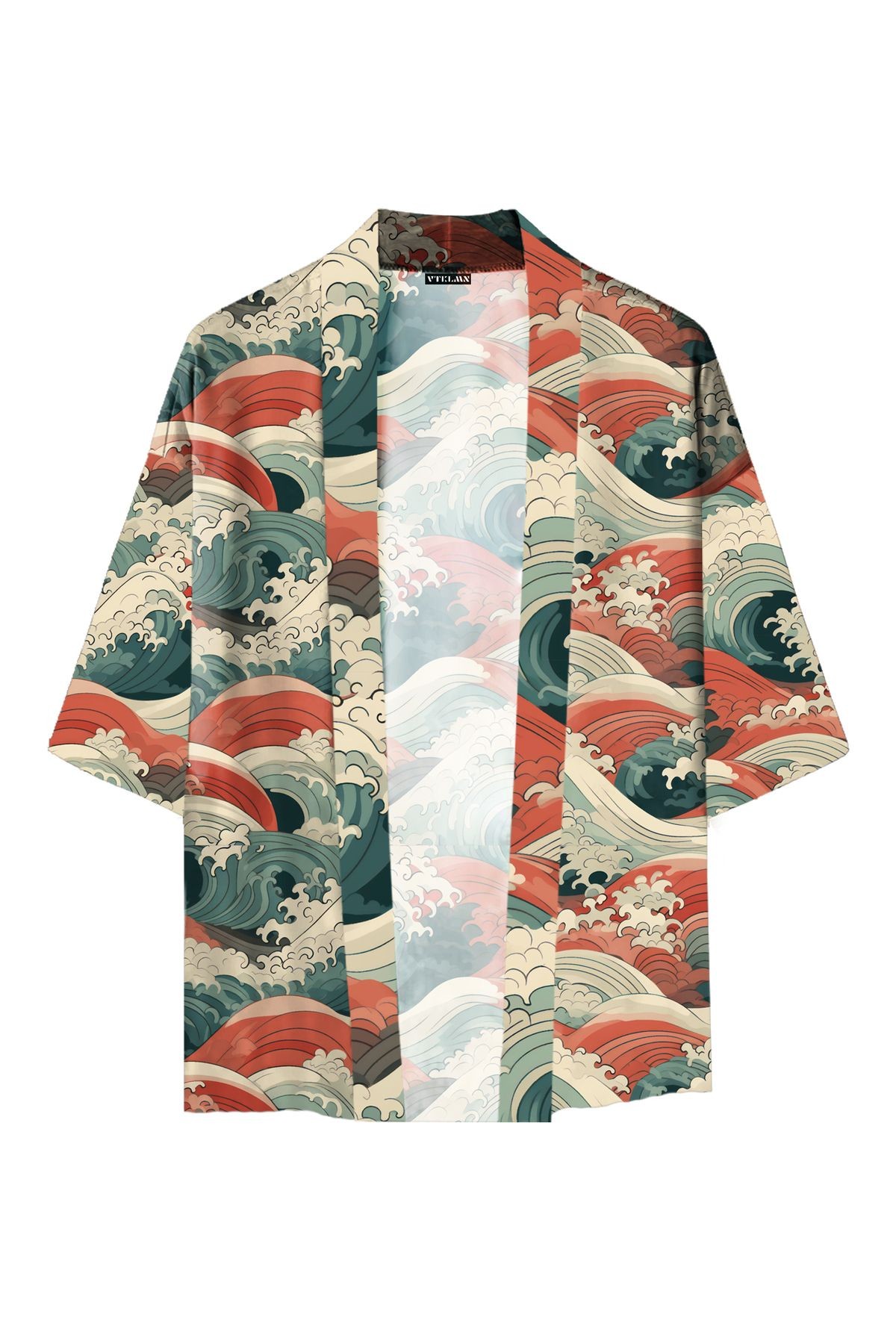 Kadın Erkek Desenli %100 Pamuk Viskon Kimono - Desenli