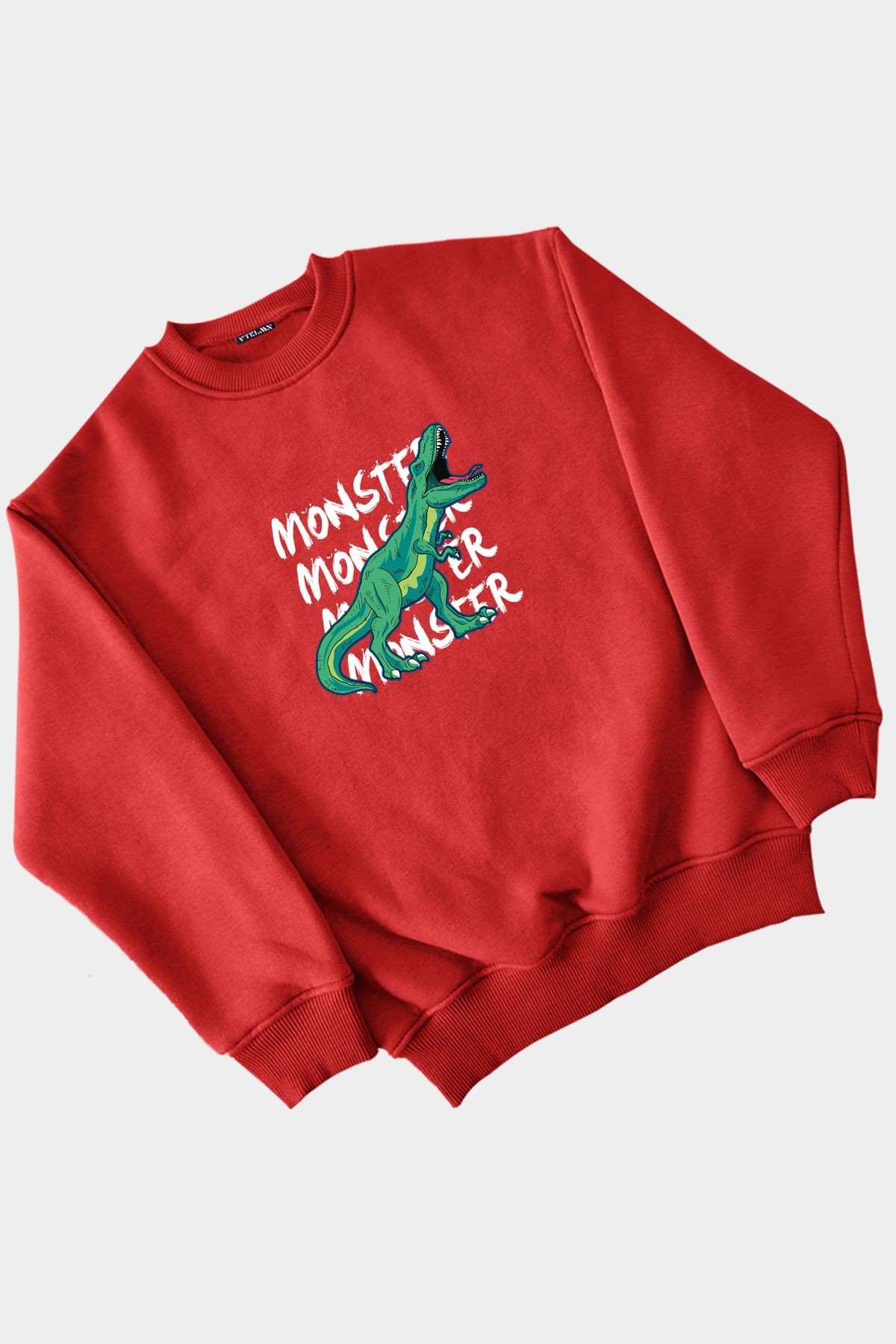 Monster Baskılı Kız Erkek Çocuk Sweatshirt