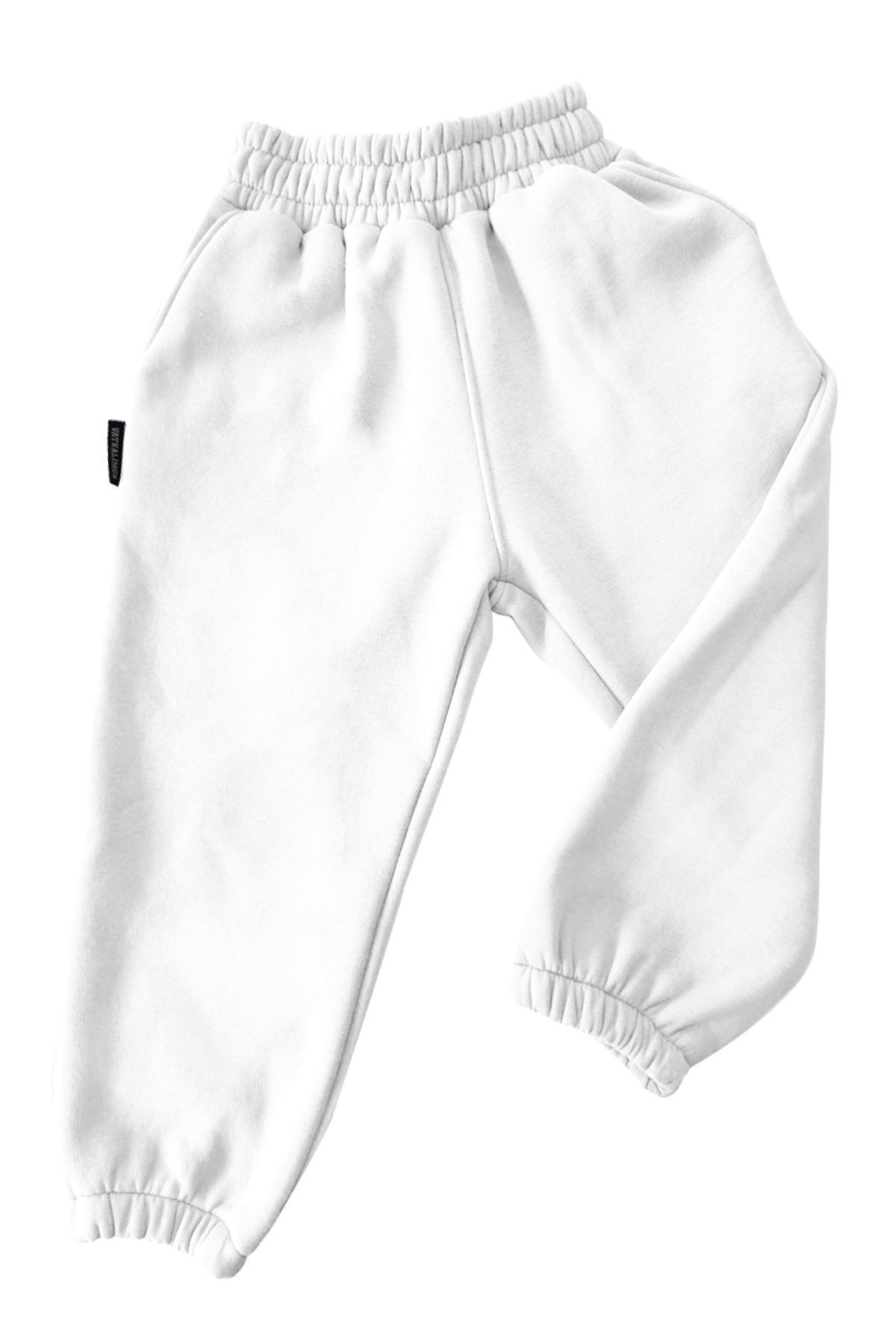 Erkek / Kız Çocuk Cepli Eşofman Altı - White