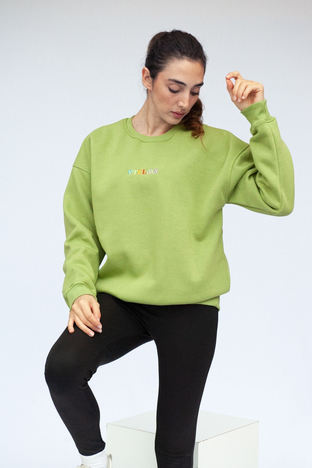 Unisex Oversize Sweatshirt - Açık Yeşil