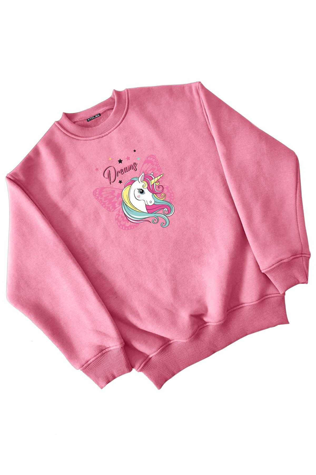 Unicorn Baskılı Kız Erkek Çocuk Sweatshirt