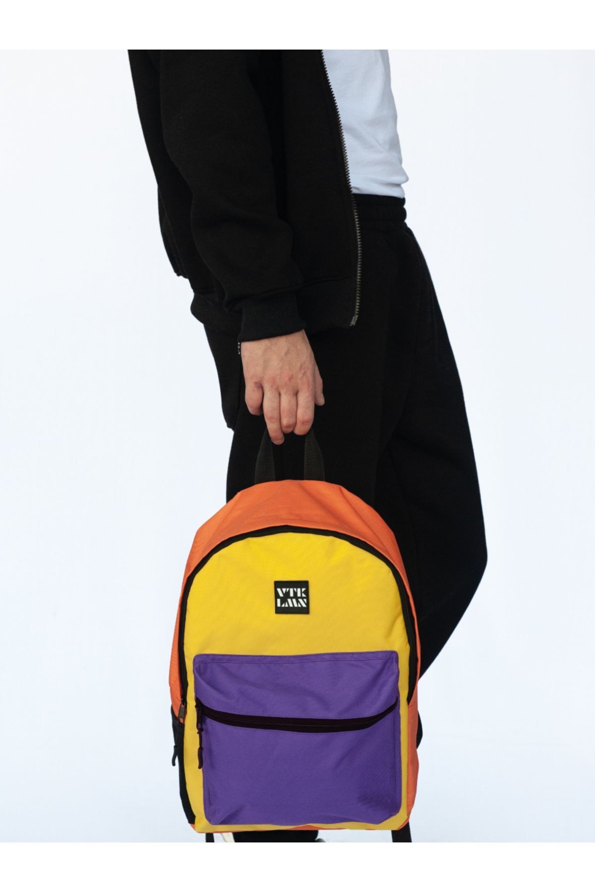 Unisex Okul ve Sırt Çantası - Mor-Sarı-Turuncu