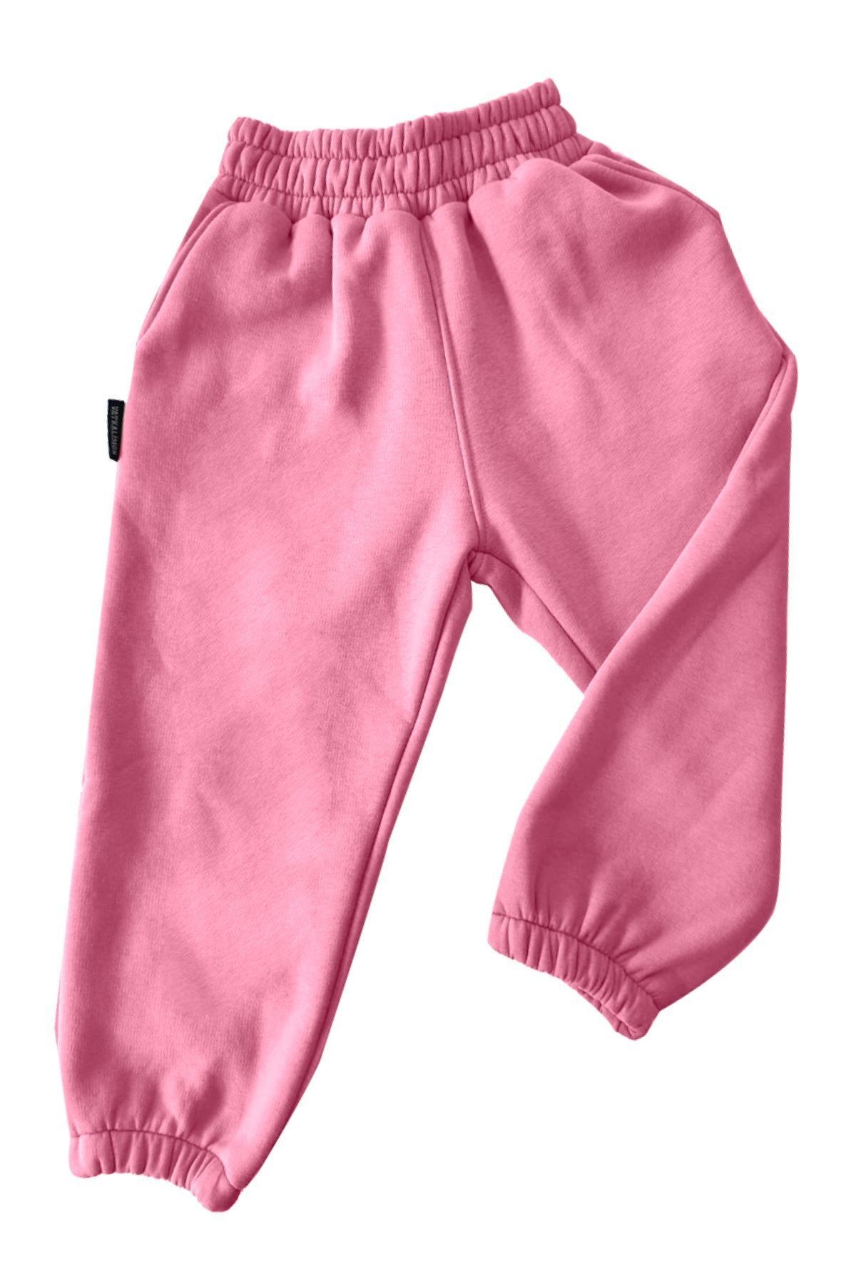 Erkek / Kız Çocuk Cepli Eşofman Altı - Pink
