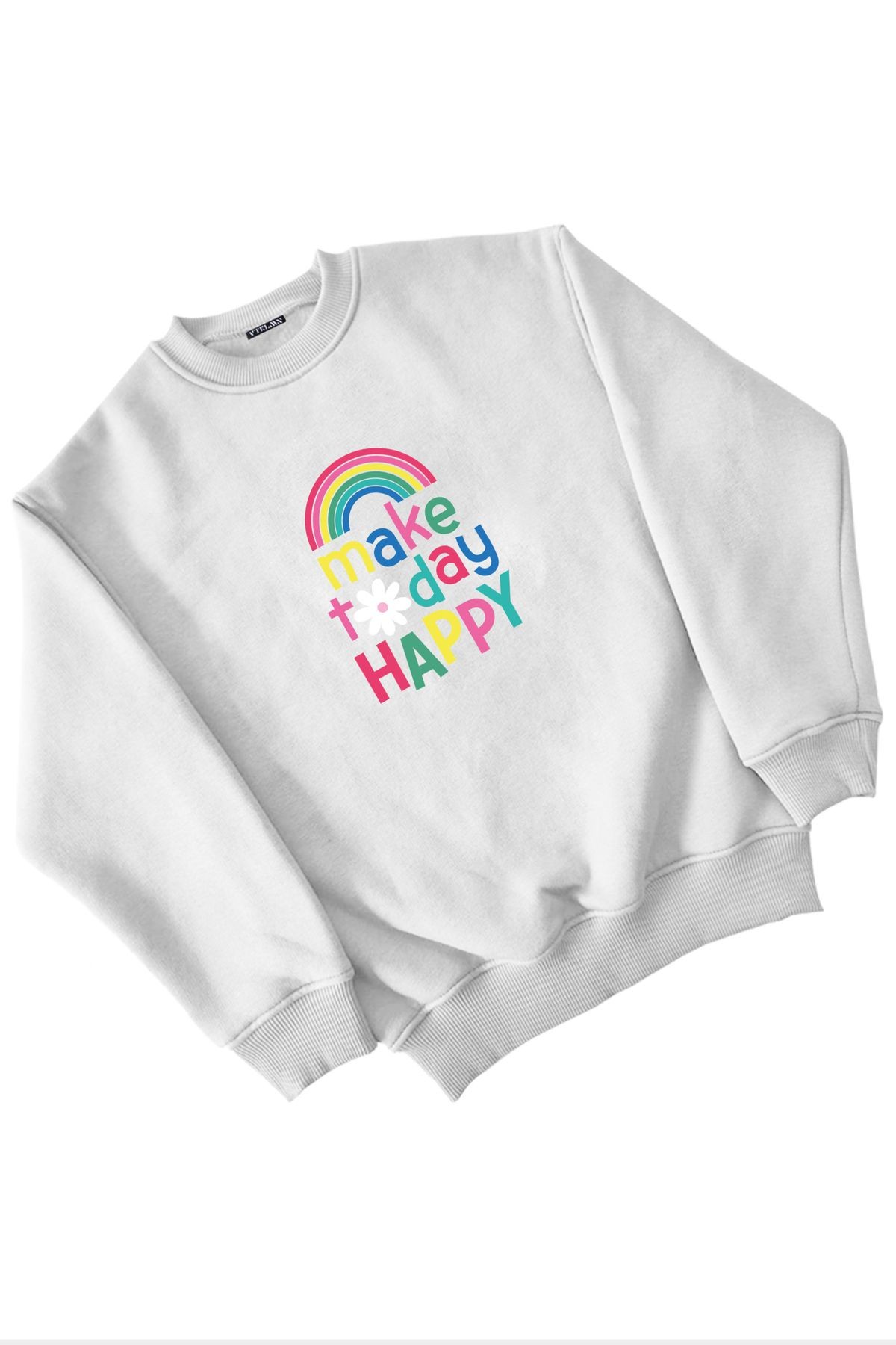 Make Today Happy Baskılı Kız Erkek Çocuk Sweatshirt