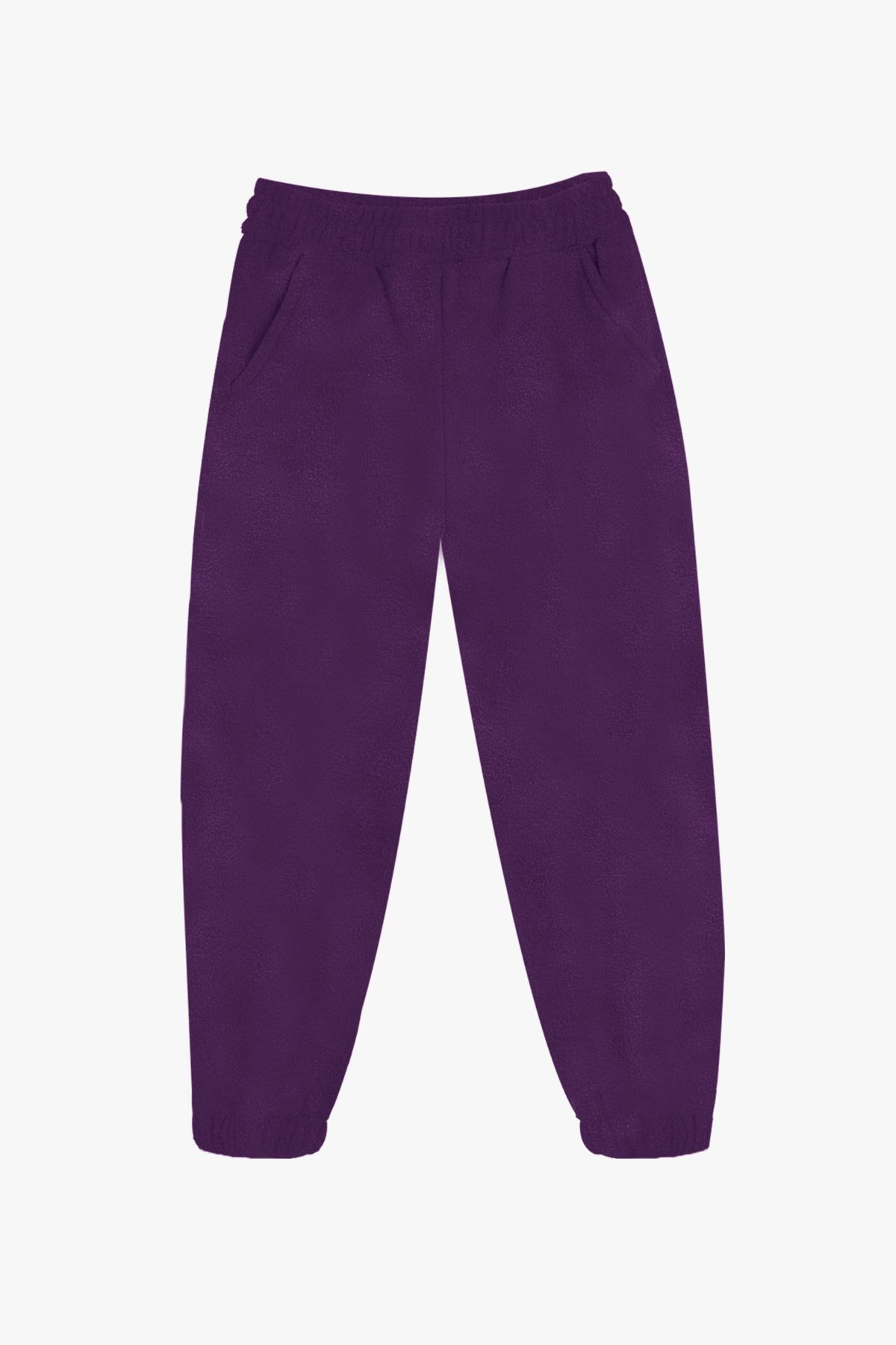 Kız Erkek Çocuk Cepli Polar Eşofman Altı - Purple