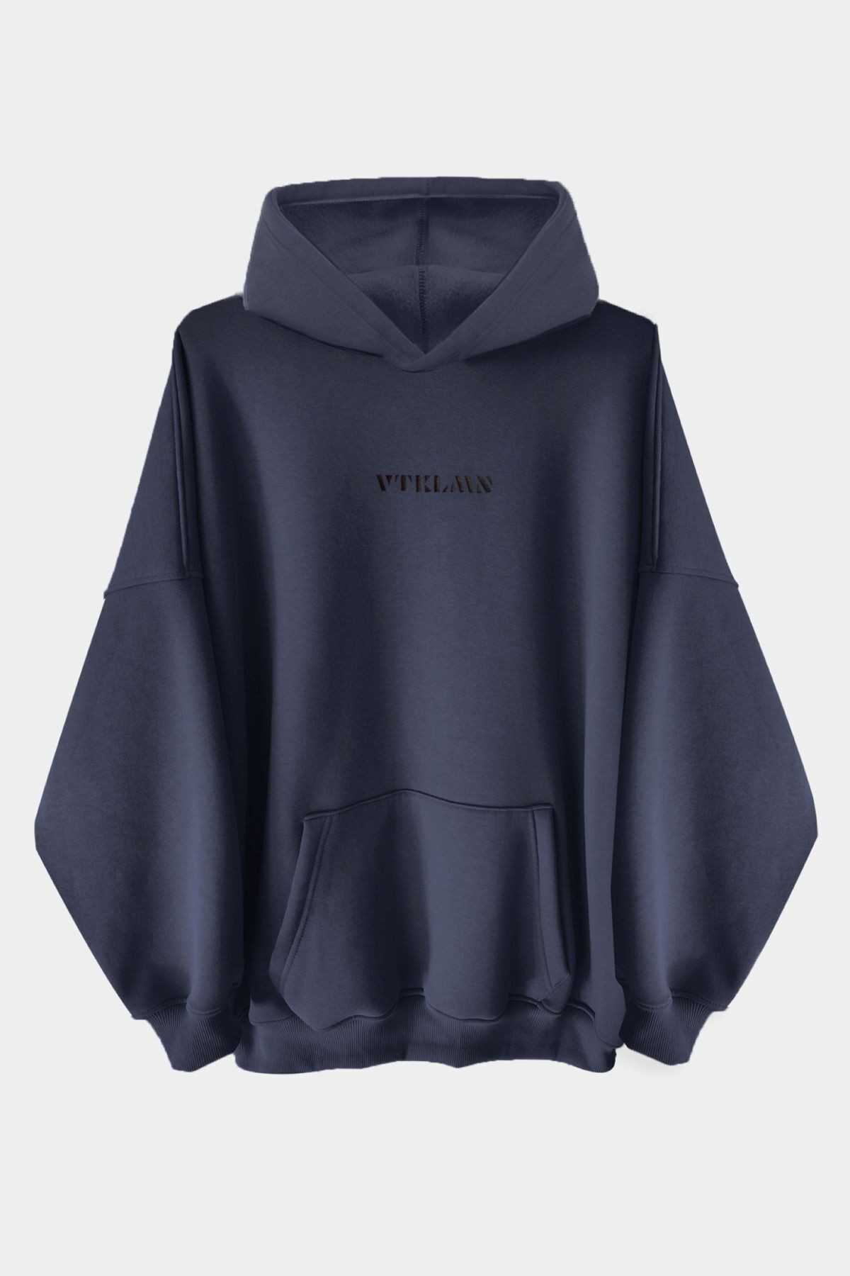 Kalın İçi Polarlı Oversize Kapüşonlu Hoodie Sweatshirt