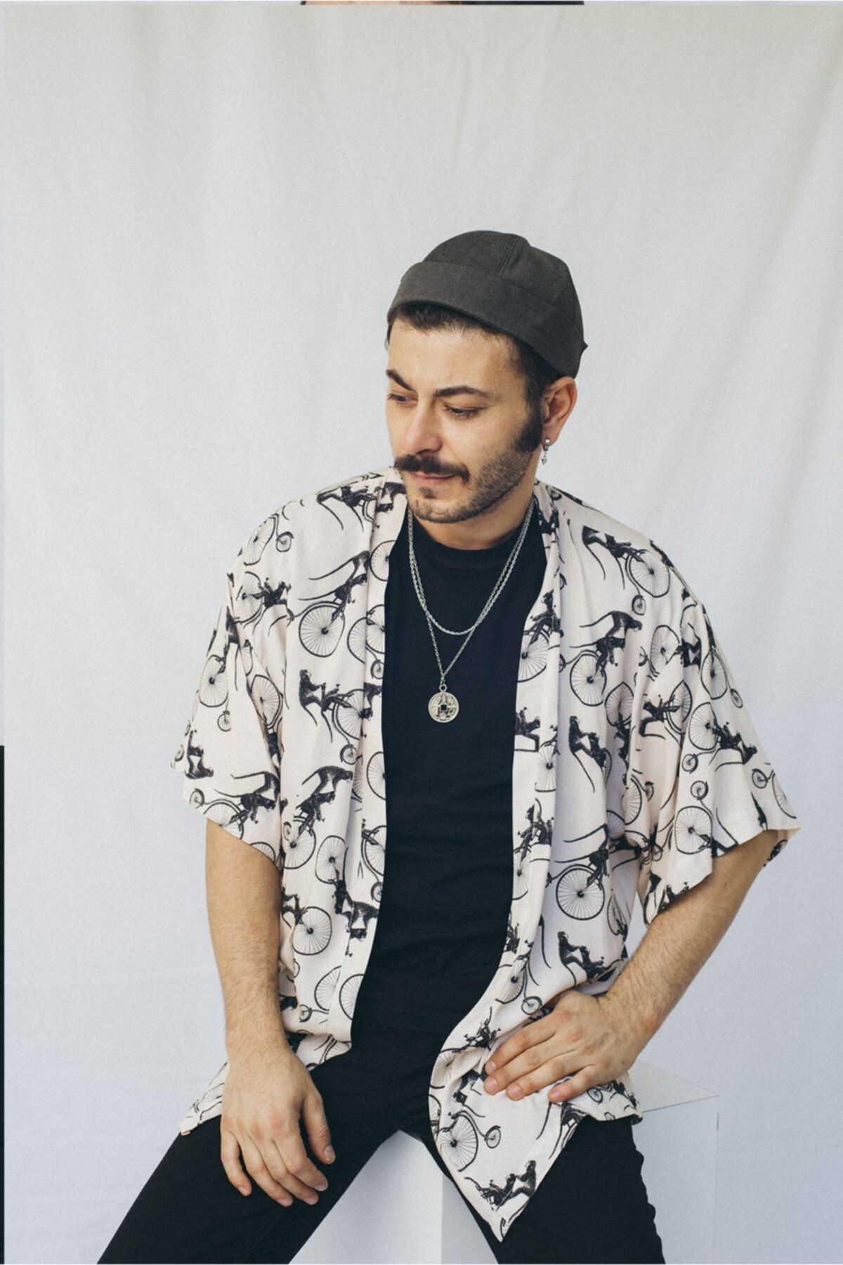 Erkek Desenli Kimono Gömlek