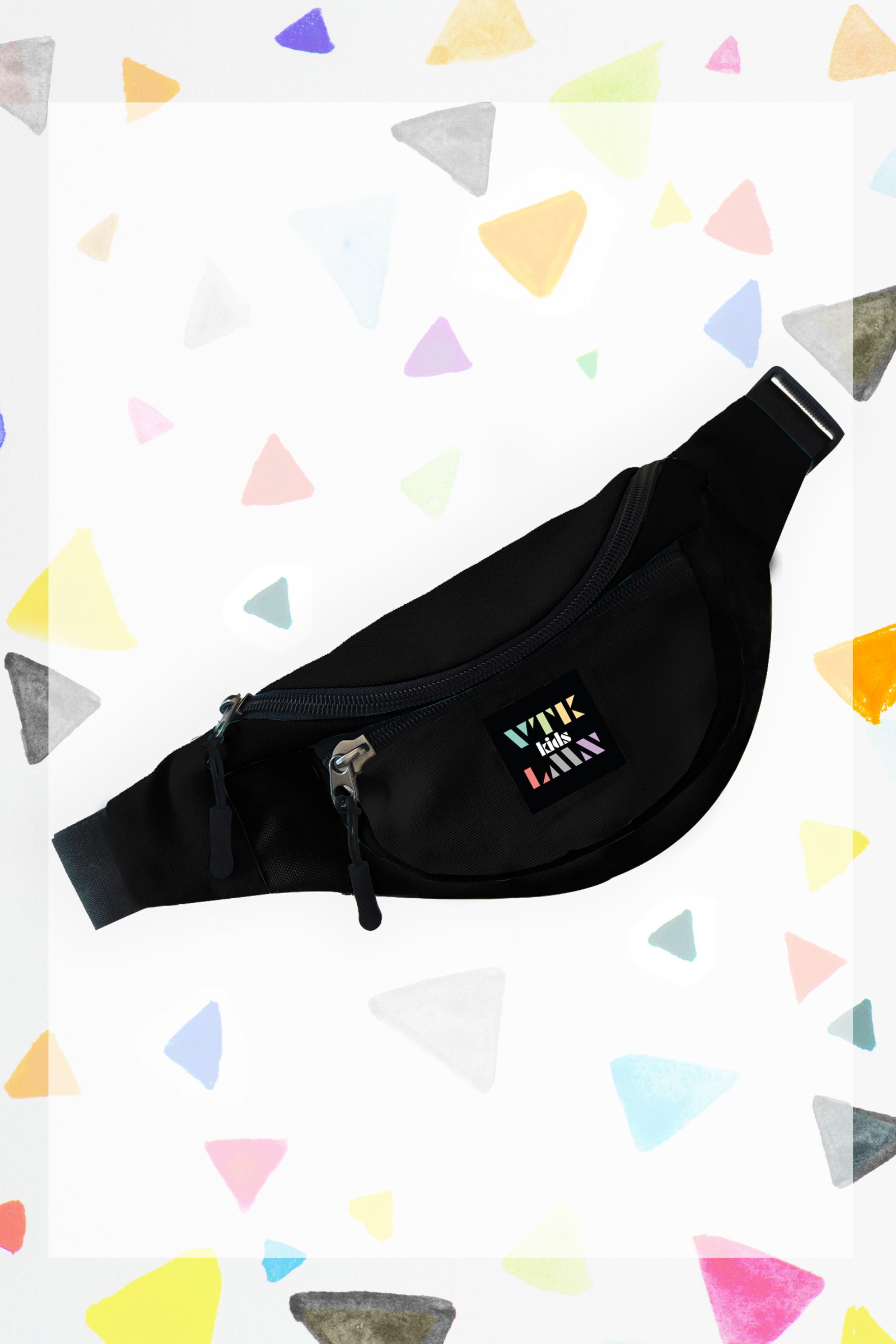 Colorful Shoulder and Waist Kid Bag - Siyah