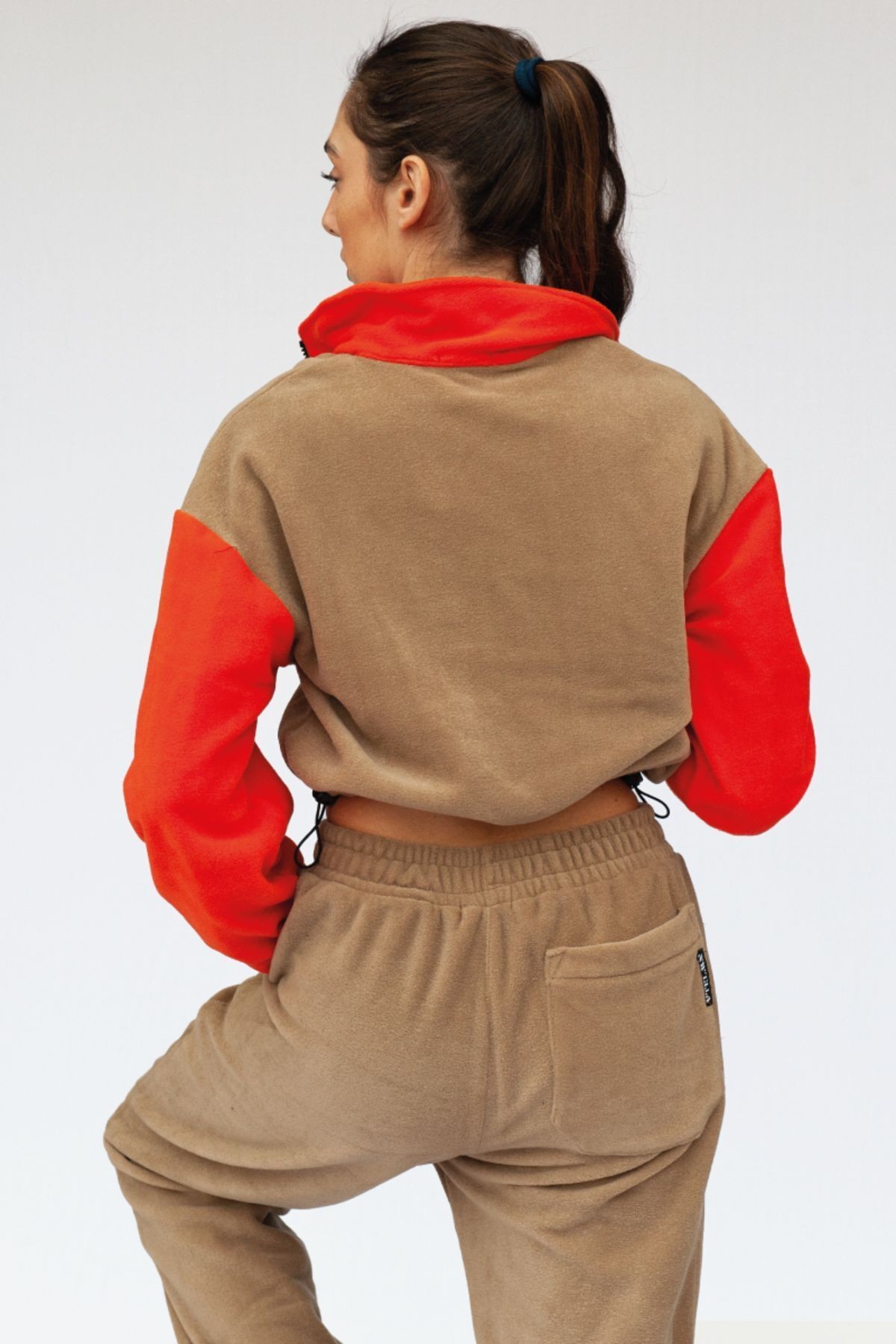 Yarım Fermuarlı Crop Polar